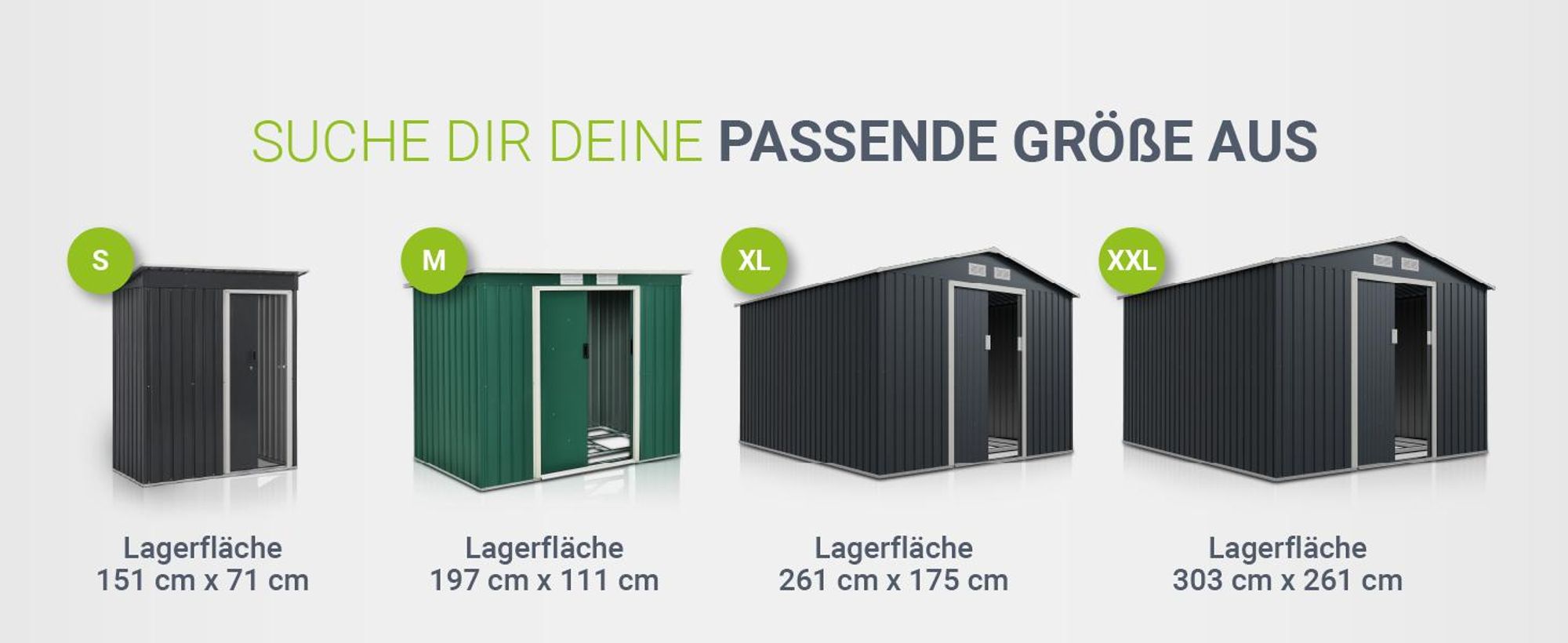 Juskys Metall Gerätehaus S mit Pultdach, Schiebetür & Fundament - 1 m² - Anthrazit