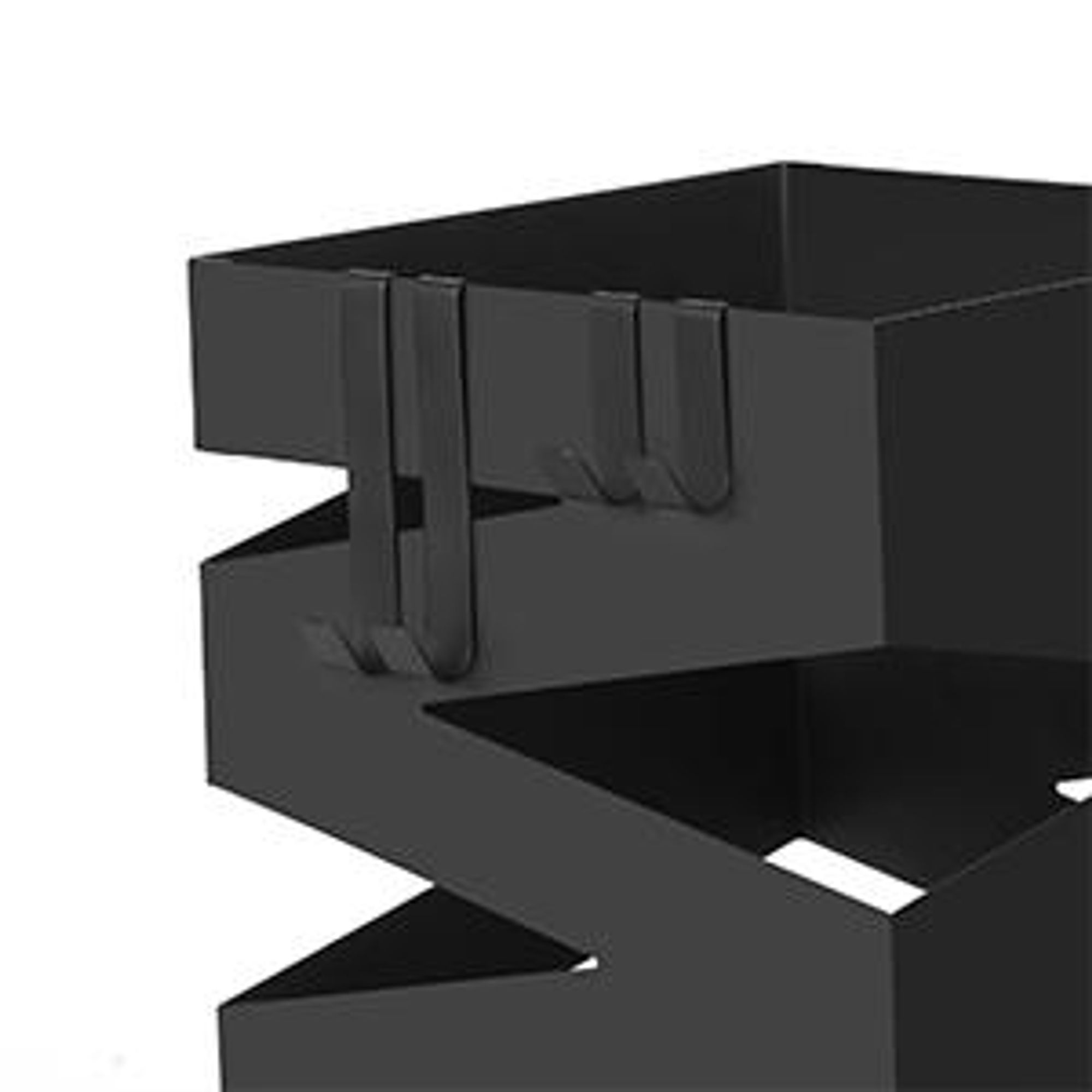 SONGMICS Ø 15,5 x49cm Schirmständer 2 Haken Metall Regenschirm Wasserauffangschale schwarz werdern verschenkt rechteckig LUC16B