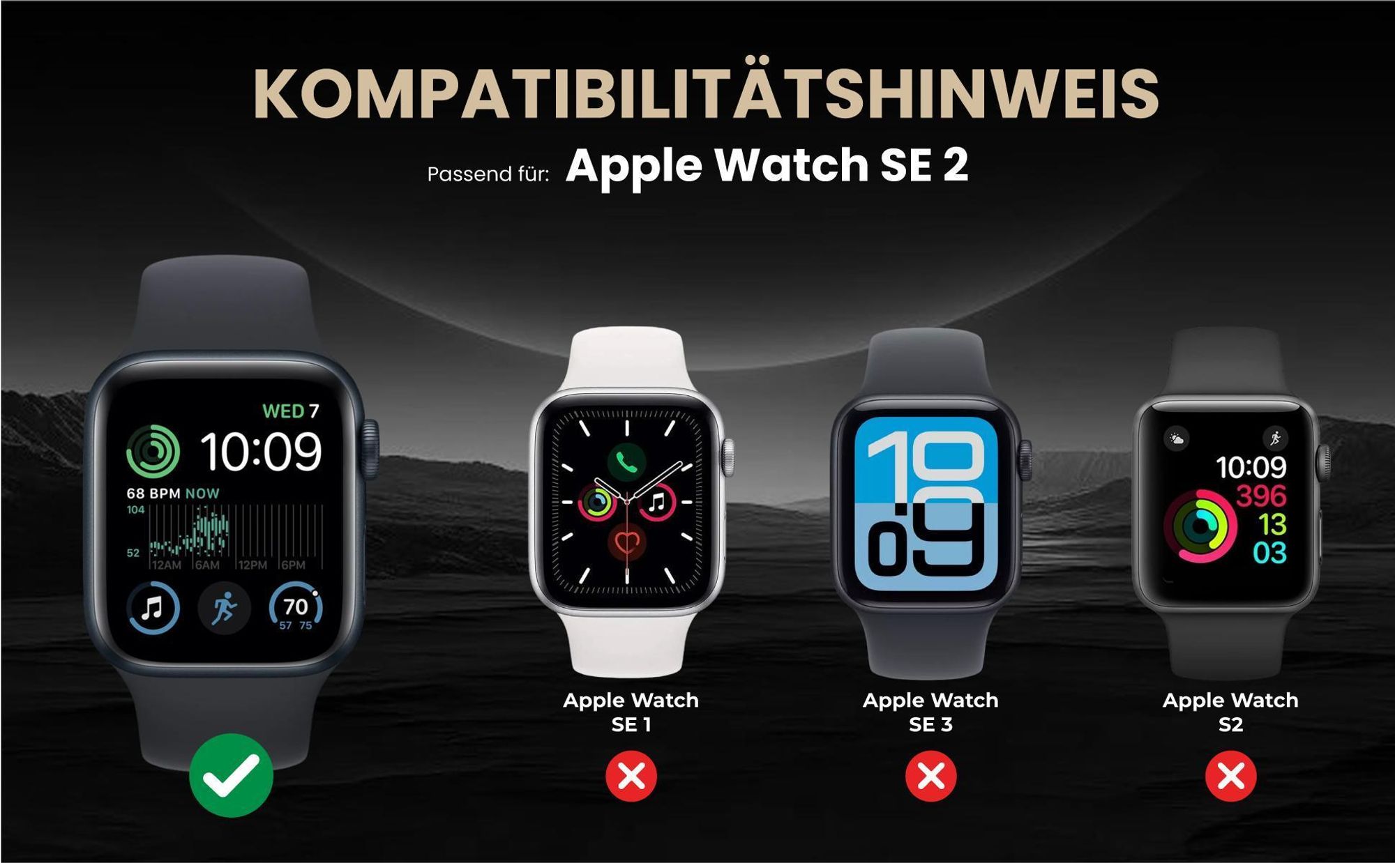 Kompatibilitätshinweise Armband für Apple Watch SE 2 40mm