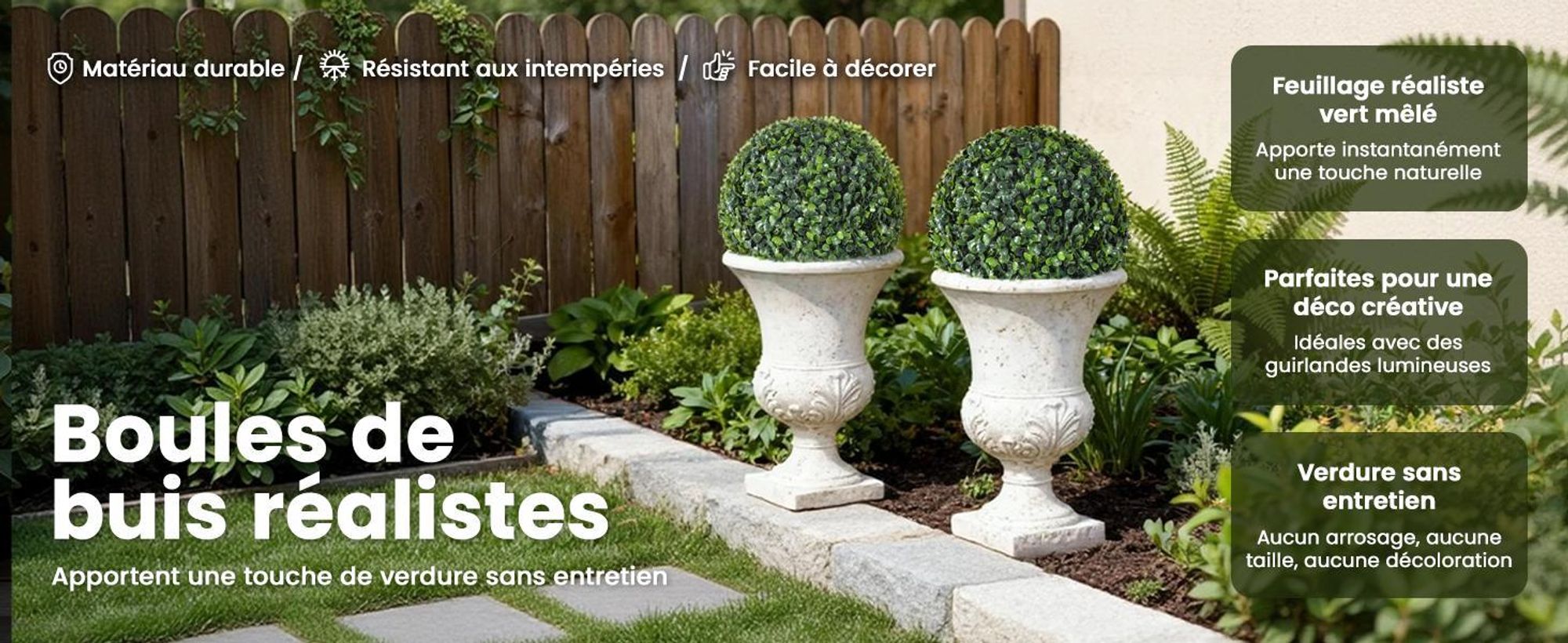 vidaXL Boules de buis 2 pcs. Artificielle Boule de taille de forme 35 cm
