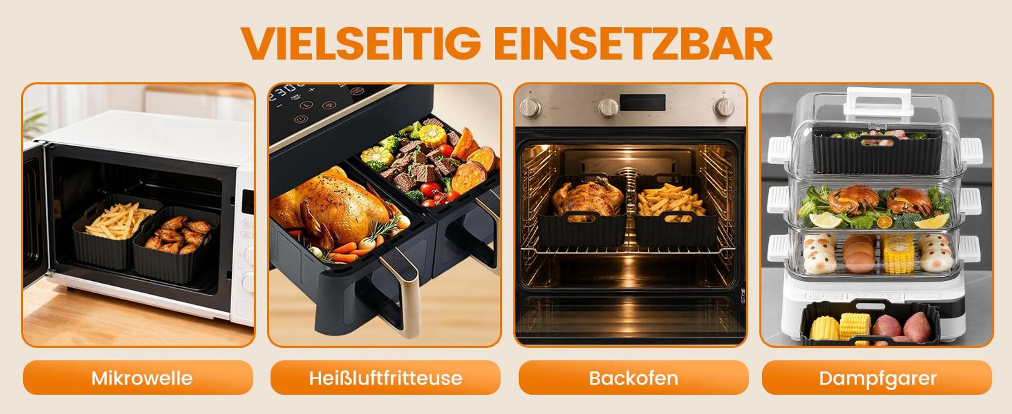 Airfryer Zubehör 24-teilig, kompatibel mit Ninja Cosori, Silikonform Zubehör Set für Dual Zone 7,6–10,4 L, faltbar, BPA-frei, spülmaschinenfest