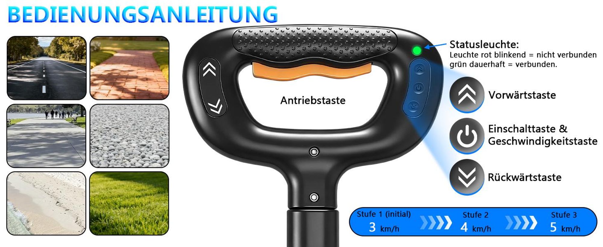 Faltbar Elektrokarre Bollerwagen 280L 120KG mit 50W bürstenlosem Motor Belastbar Gartenwagen mit 4.0AH Akku, 3 Gang, mit Tischplatte, Schwarz