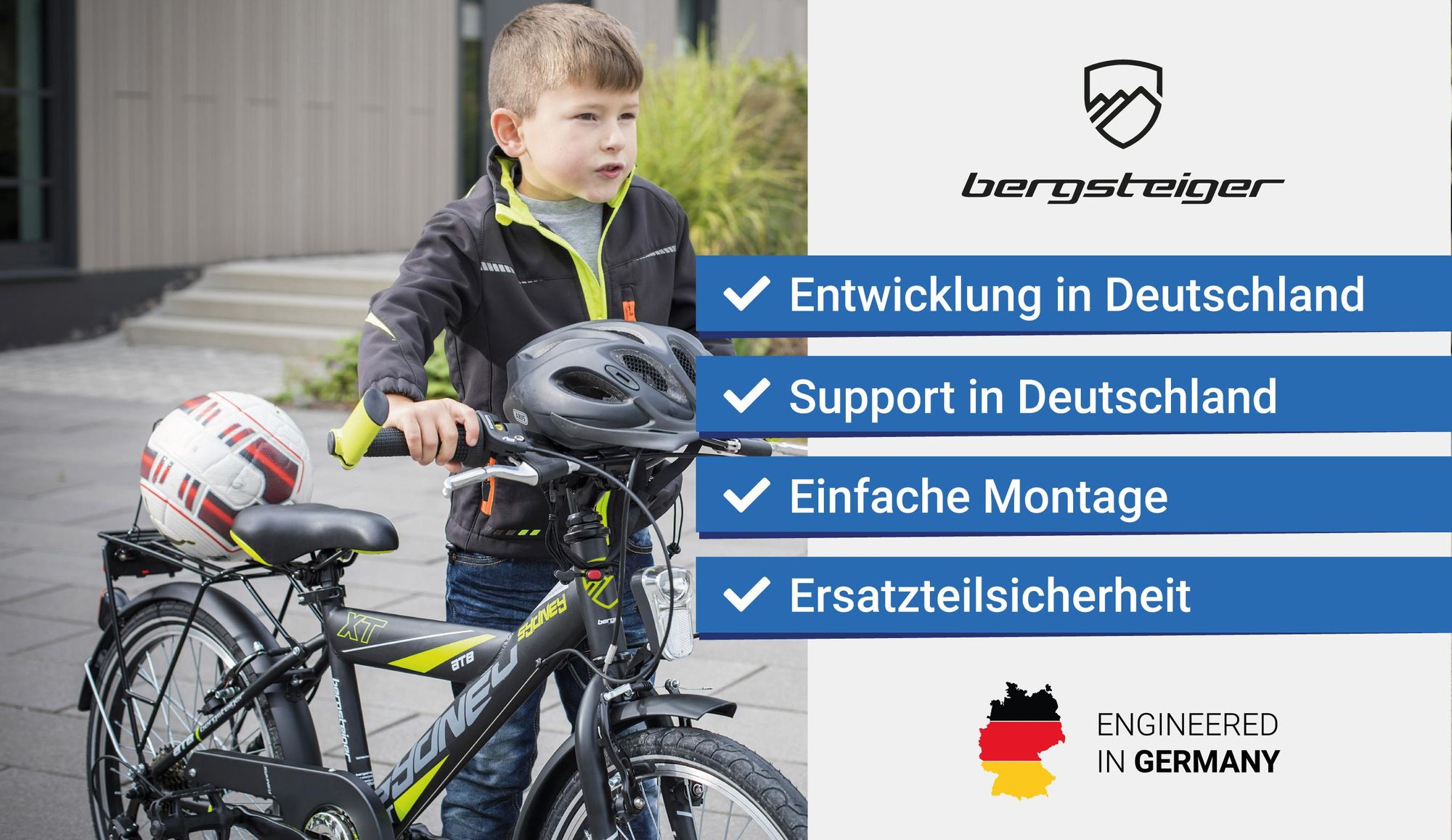 Bergsteiger Sydney 24 Zoll Kinderfahrrad, geeignet für 8, 9, 10, 11 Jahre, StVZO, Shimano 6 Gang-Schaltung, Jungen-Fahrrad mit Dynamo-Licht