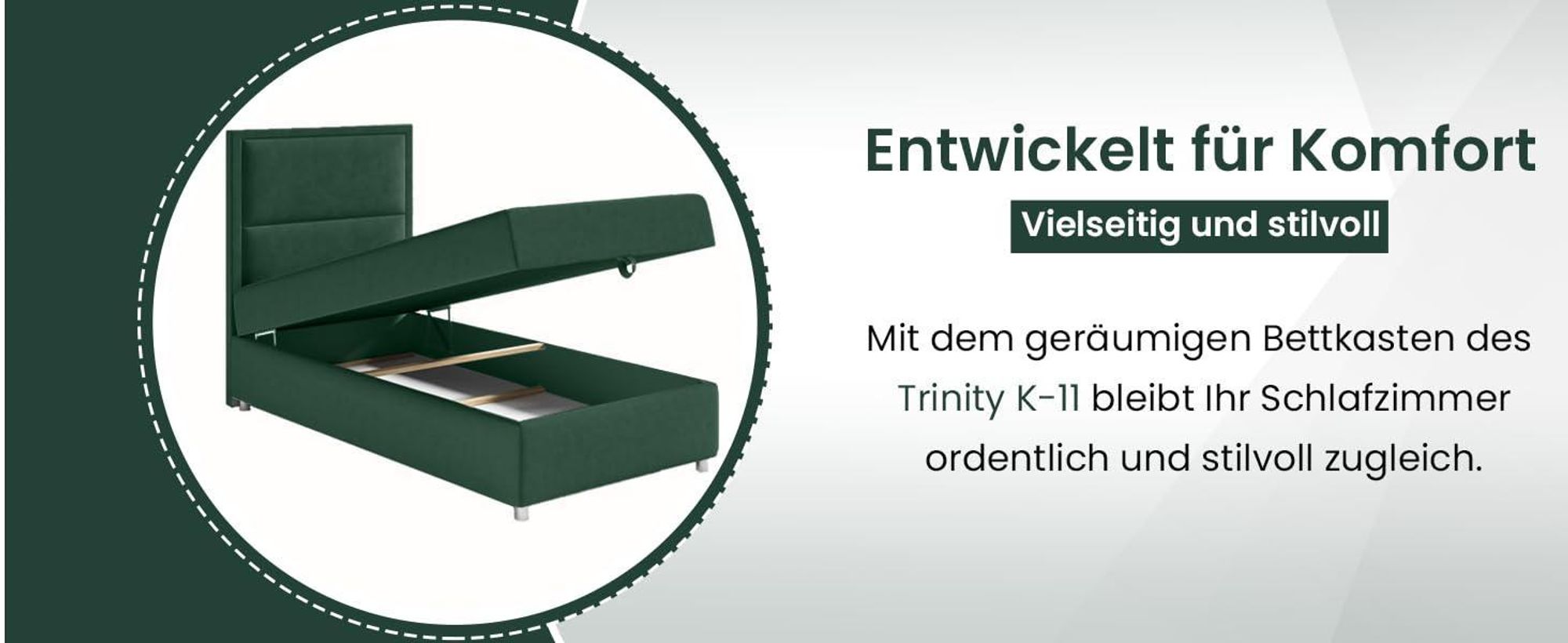 Best for Home Boxspringbett mit Bettkasten Trinity K11-SINGLE 70x200 Bonellfederkern inkl. Topper - Beige