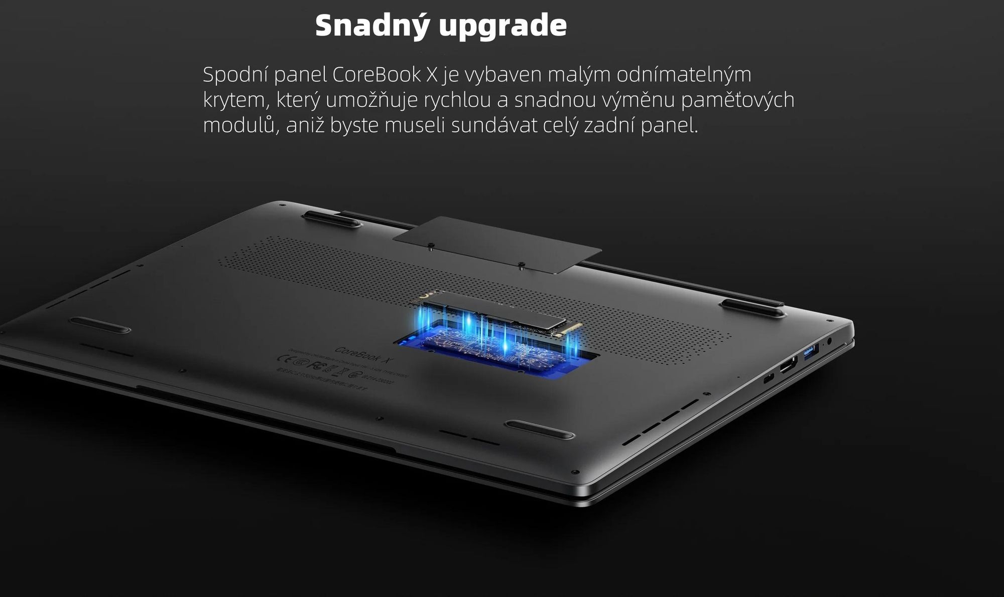 Notebook CHUWI CoreBook X - Procesorem Intel Core i3-1220P 14" Displejem 16GB+512GB Windows 11 Baterií 4000mAh - Šedá