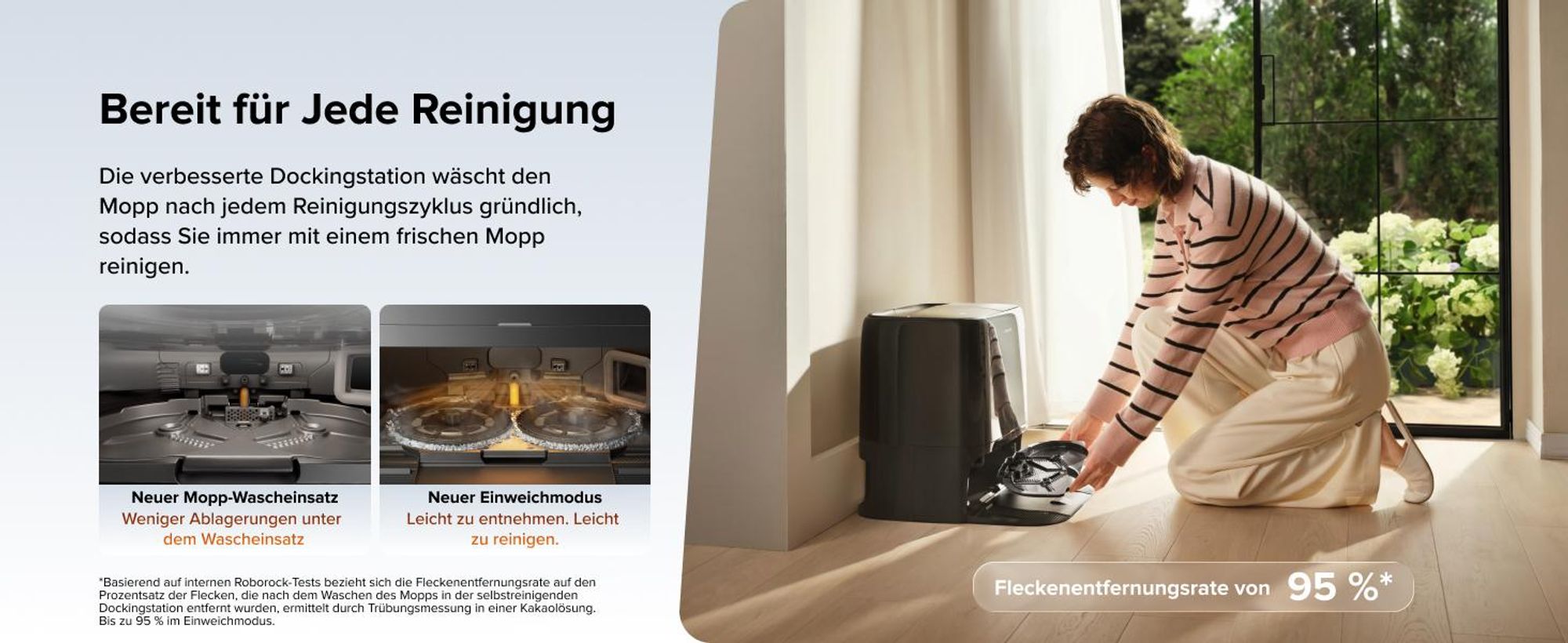 roborock Qrevo 2 Pro Set Saugroboter, 25.000 Pa Saugkraft, Anti-Tangle-System, 75°C Heißwasser-Moppwäsche, FlexiArm-Kantenwischsystem, Schwarz