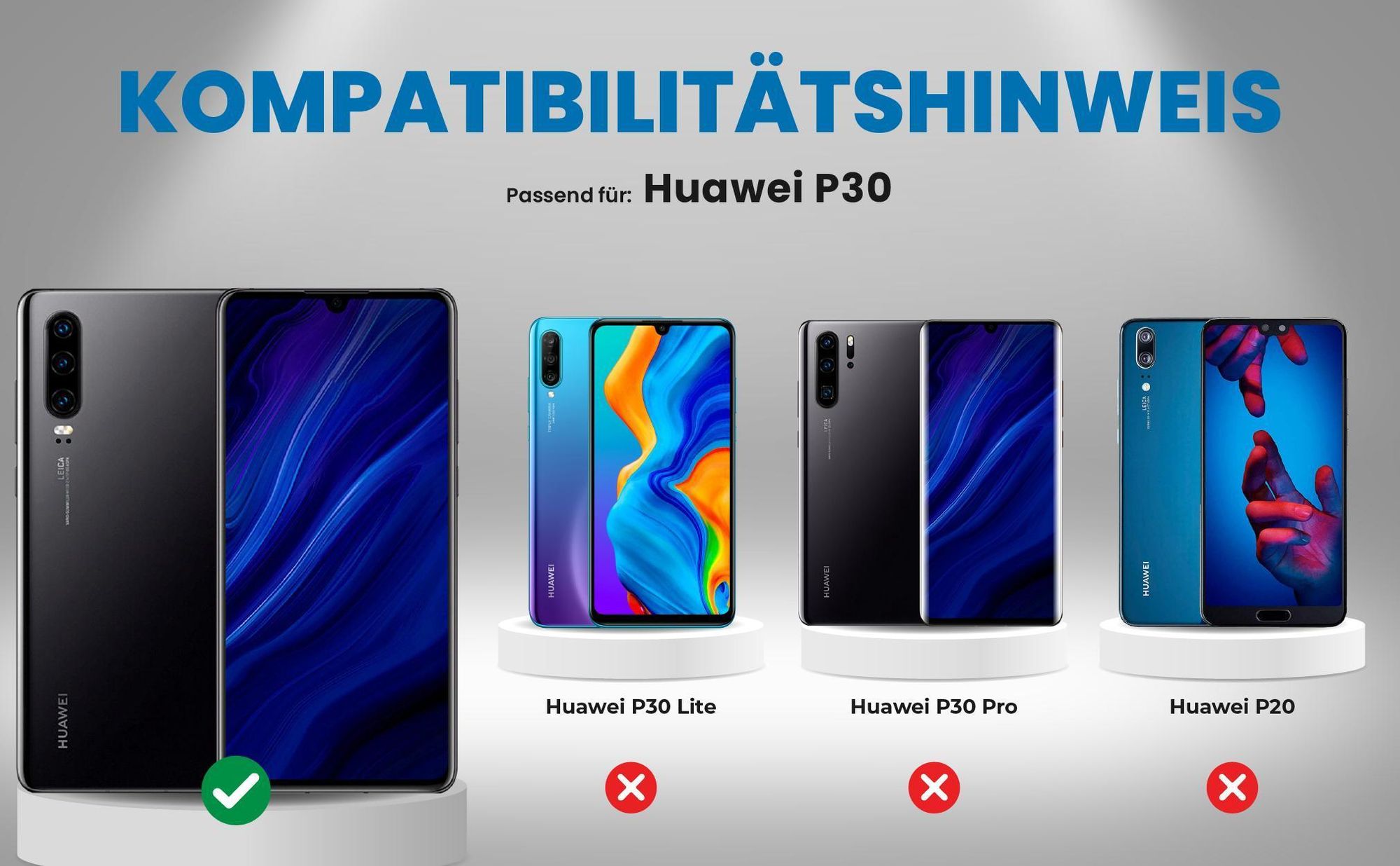 Kompatibilitätshinweise Hülle für Huawei P30