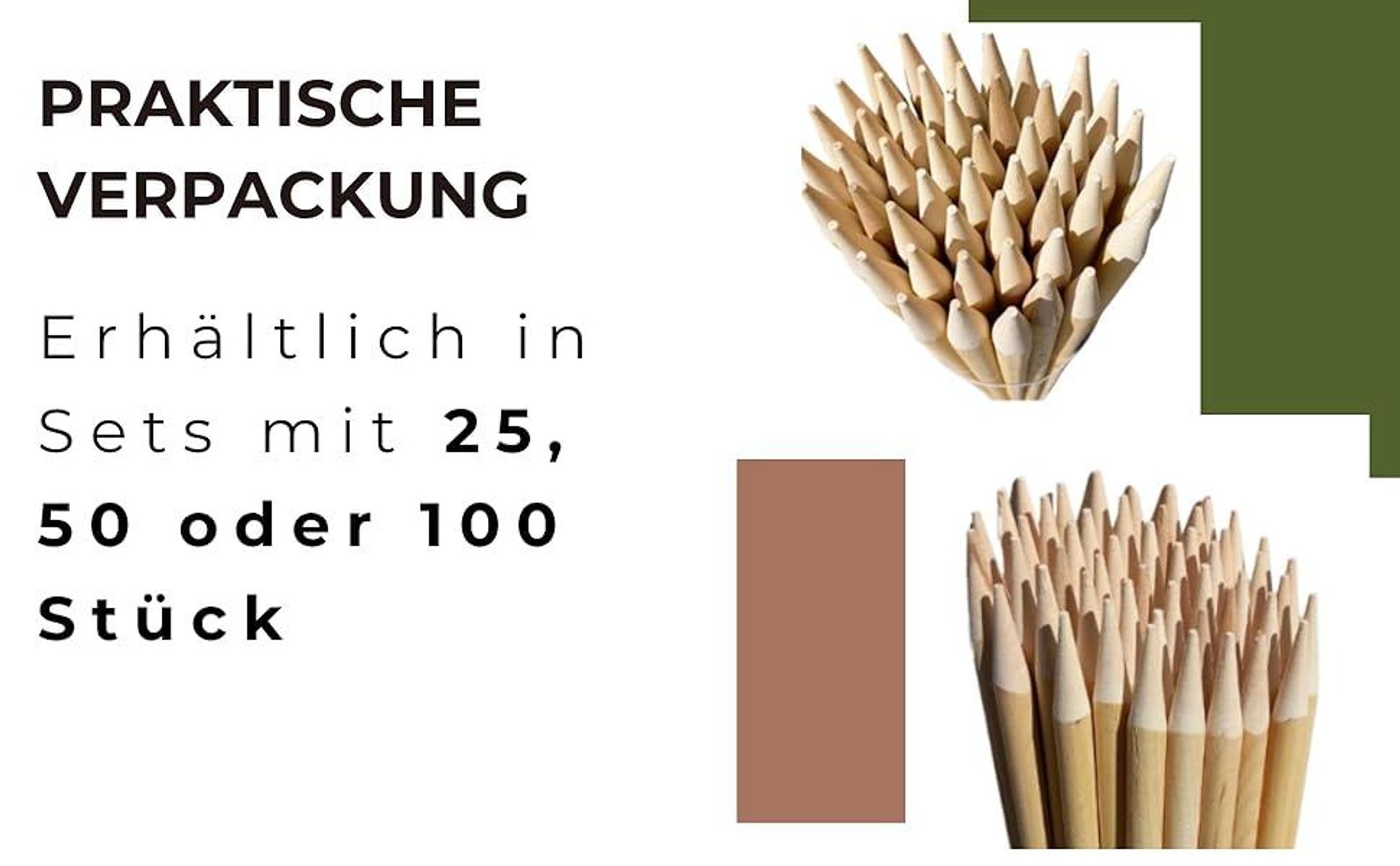 50 Stück Buchenholz Ovale Holzpfähle ⌀ 18 mm Länge 78 cm Zaunpfosten Robuste Pflanzstäbe Tomaten Rankhilfe Tomatenstangen Pflanzenstützen