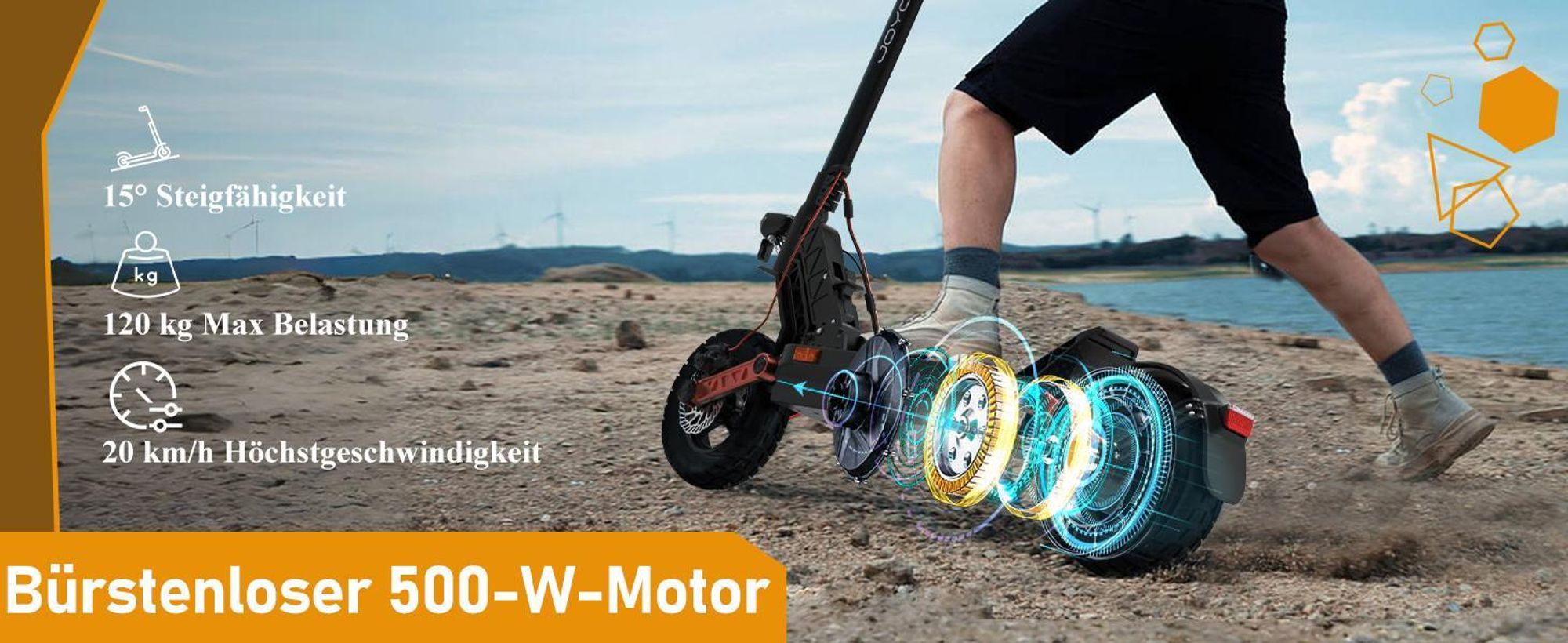 JOYOR S5-ABE E-Scooter 500W, 20 km/h, ABE, 10", 50 km Reichweite