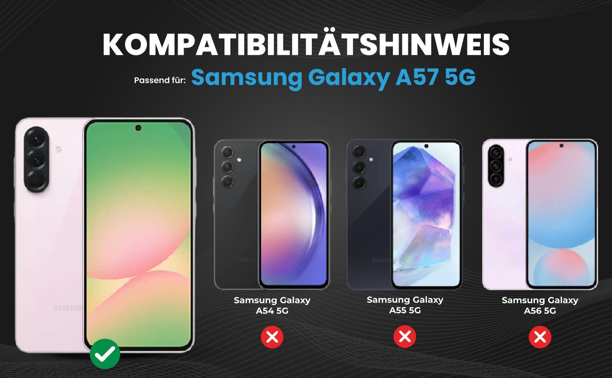 Kompatibilitätshinweise Hülle für Samsung Galaxy A57 5G