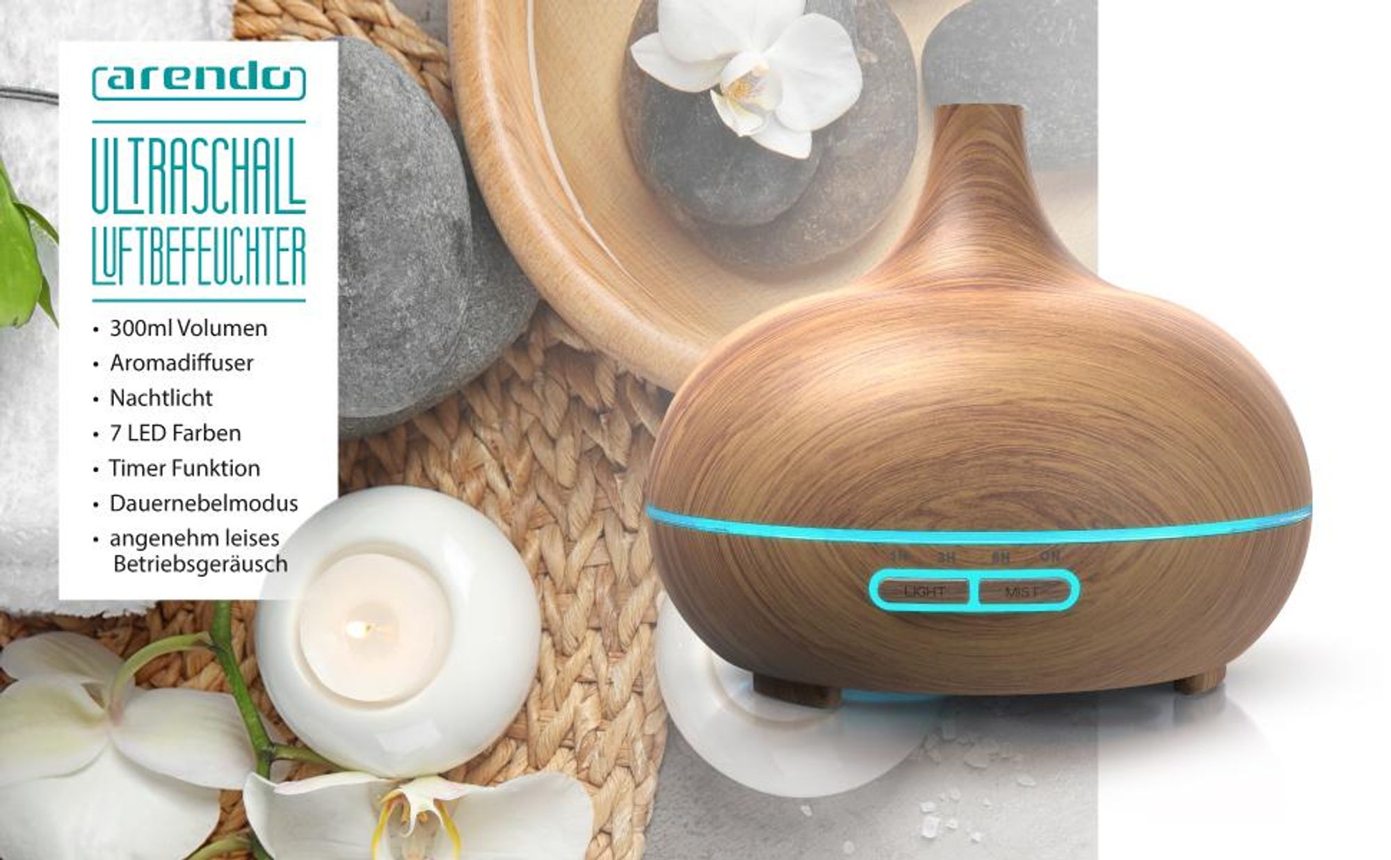 Arendo Aroma Diffuser 300 ml, Ultraschall-Luftbefeuchter im Überblick