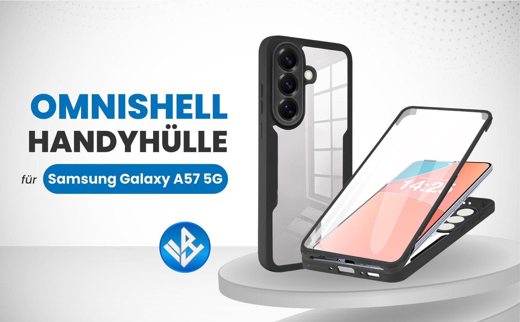 Schwarze 360 Grad Hülle für Samsung Galaxy A57 5G mit Kameraschutz