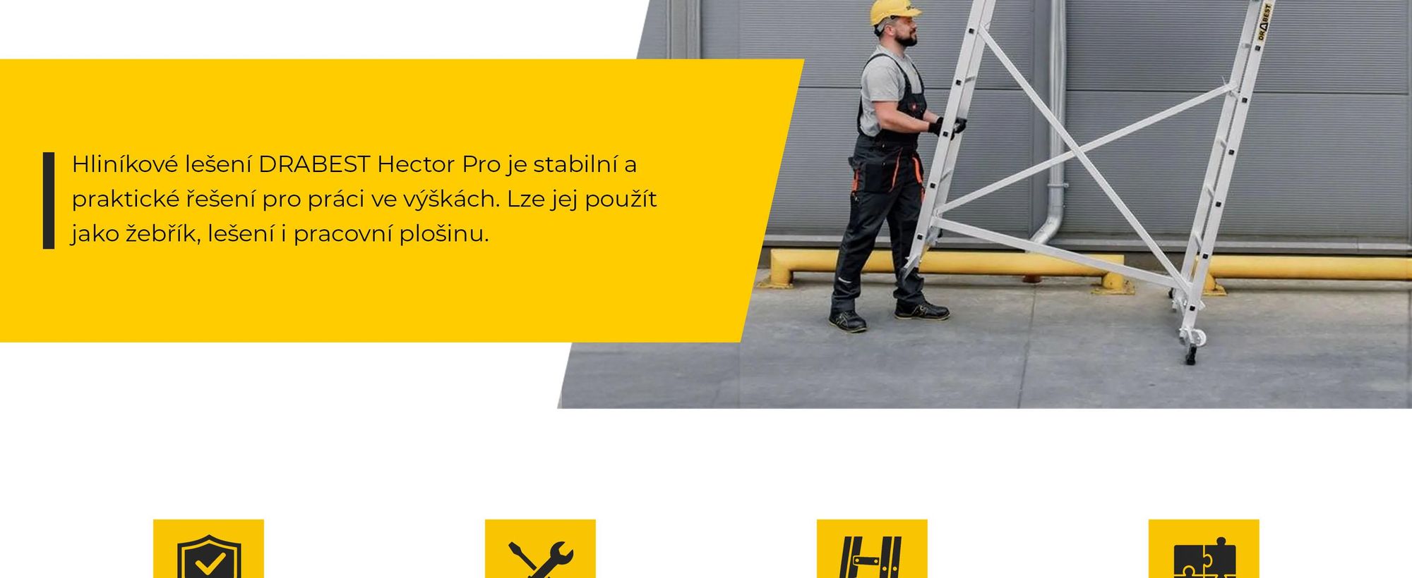 Drabest | hliníkové lešení - lešení - žebříkové lešení - žebříkové lešení - do 150 kg - hliníkové lešení - pracovní plošina - plošinové hliníkové lešení