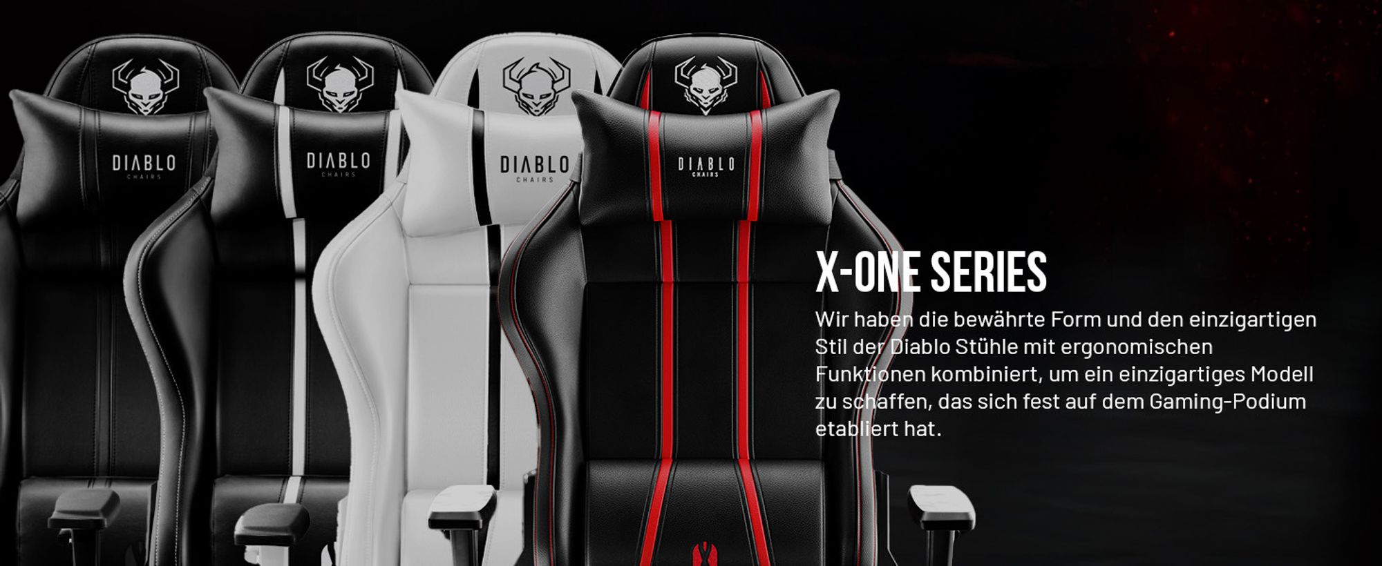Diablo X-One 2.0 Gaming Stuhl Bürostuhl Schreibtischstuhl Verstellbare Armlehnen Ergonomisch Nacken/-Lendenkissen Farbe: Schwarz, Größe Normal