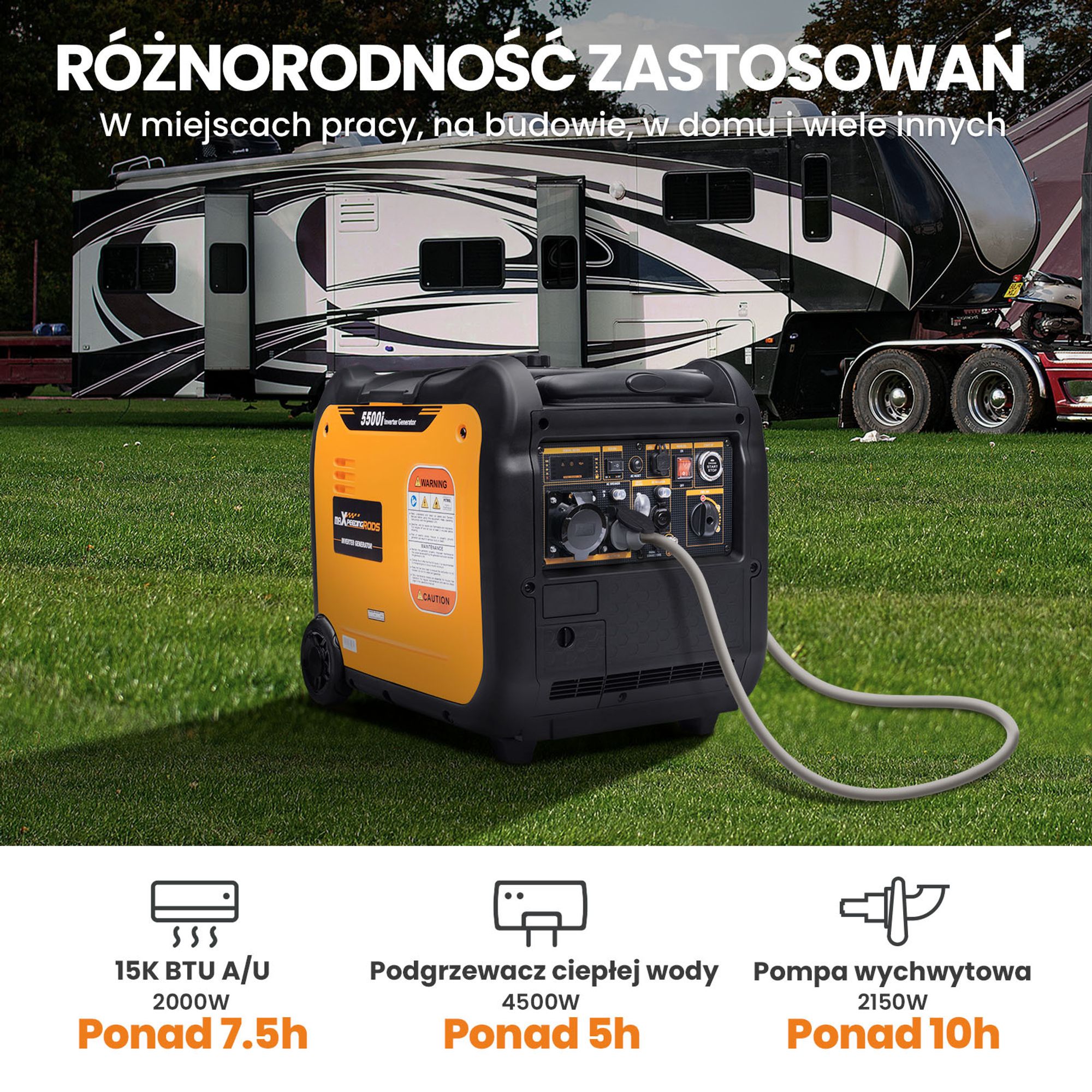 Generator MaXpeedingrods 5KW Generator inwerterowy Cichy generator awaryjny E-start 52KG