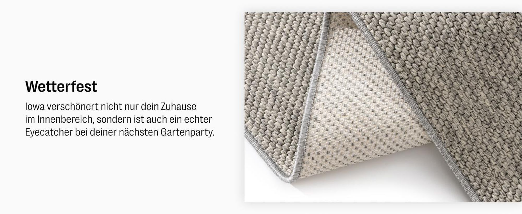 benuta In- & Outdoor Läufer Iowa Hellgrau 80x300 cm Teppich Wohnzimmer Outdoorteppich Läufer Modern Kurzflor Skandinavisch