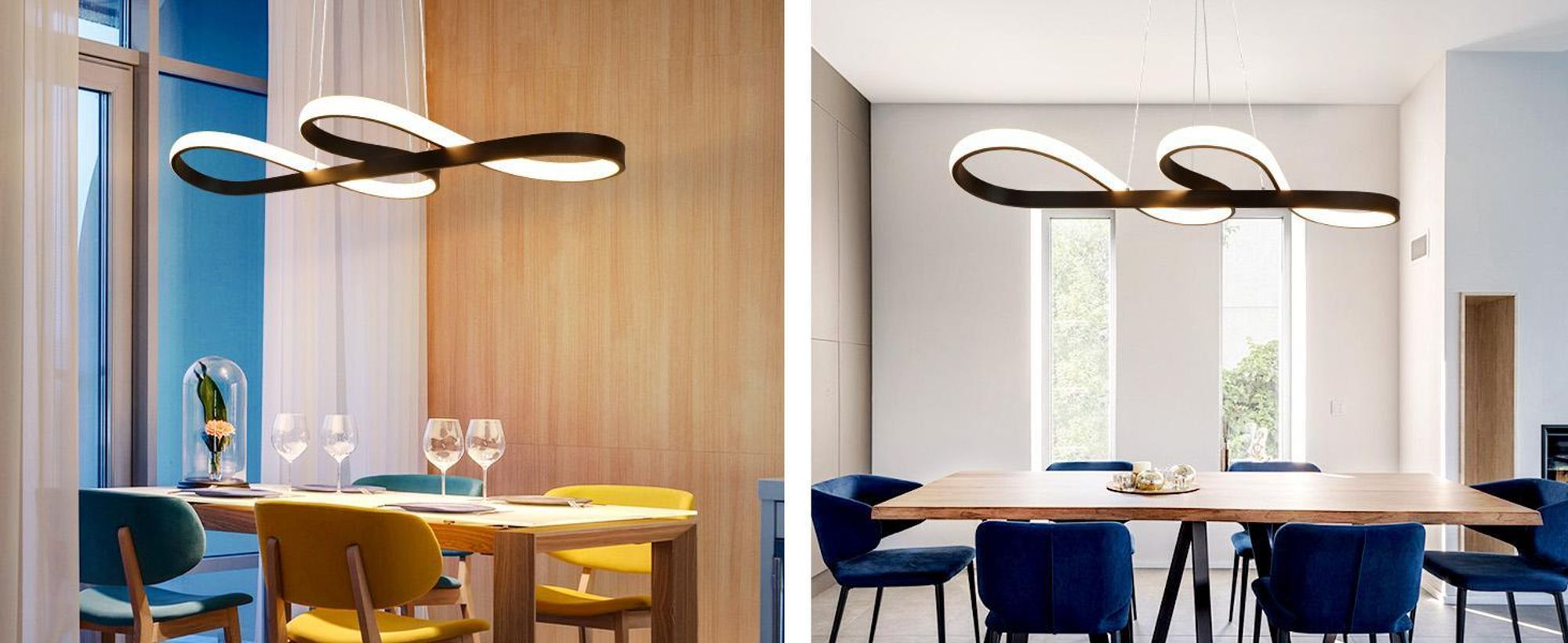 ZMH LED lampa wisząca do jadalni lampa wisząca ściemnialna, lampa wisząca biała 47W lampa do salonu z pilotem nowoczesna lampa do jadalni kuchni biura