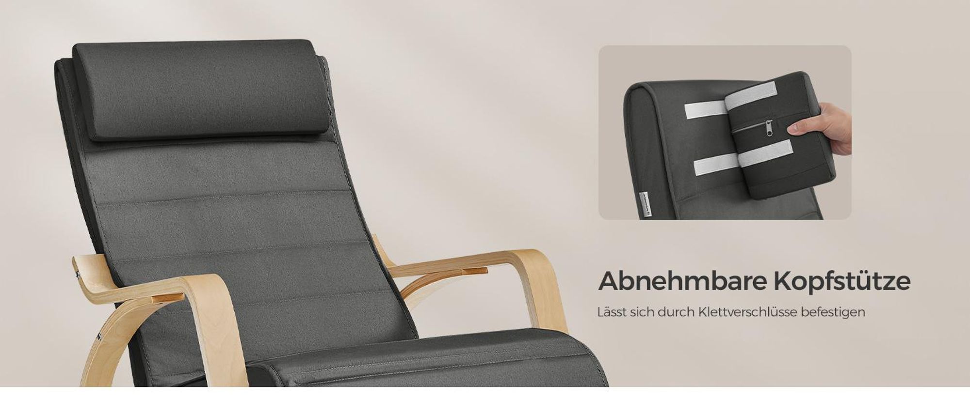 SONGMICS Relaxsessel Schaukelsessel, Relaxstuhl, verstellbare Fußstütze