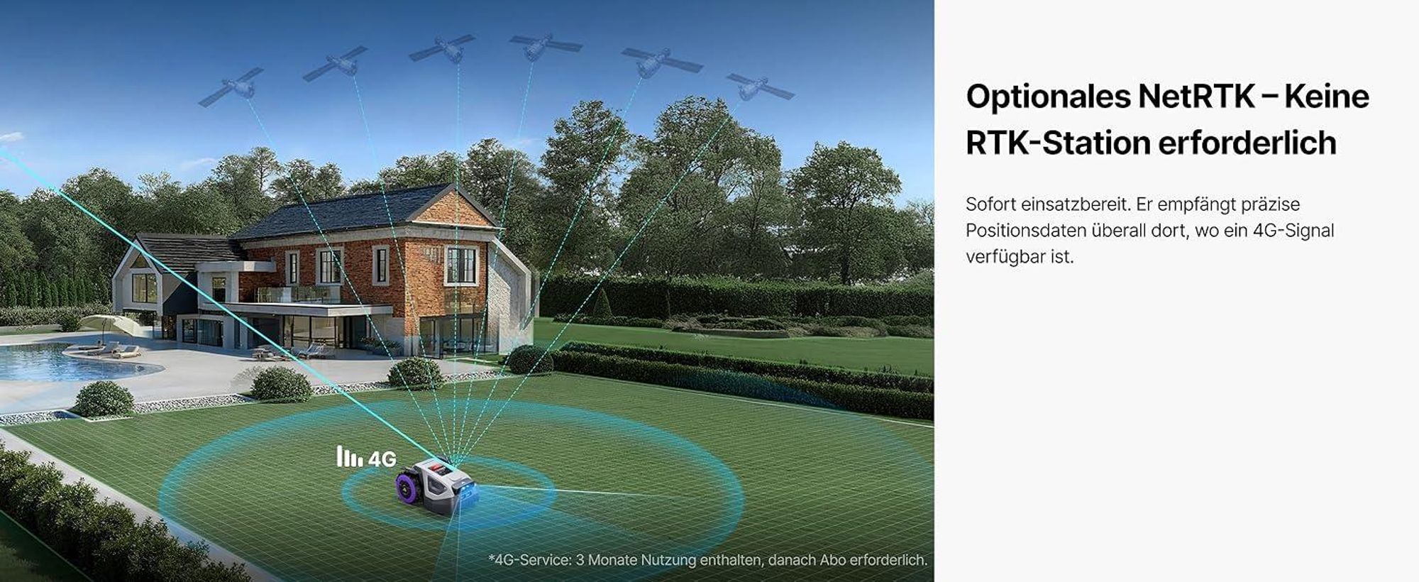 ANTHBOT M5 Mähroboter ohne Begrenzungskabel, RTK-Navigation, 150°KI-Kamera, App-Steuerung, für Gärten bis 500 m², inkl. 3 Monate NRTK-Service