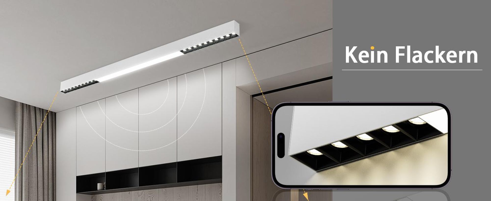 ZMH lampada da soffitto LED plafoniera nera 80CM lungo soffitto faretto cucina 25W nero moderno ufficio lampada dimmerabile con telecomando per soggiorno ufficio camera da letto