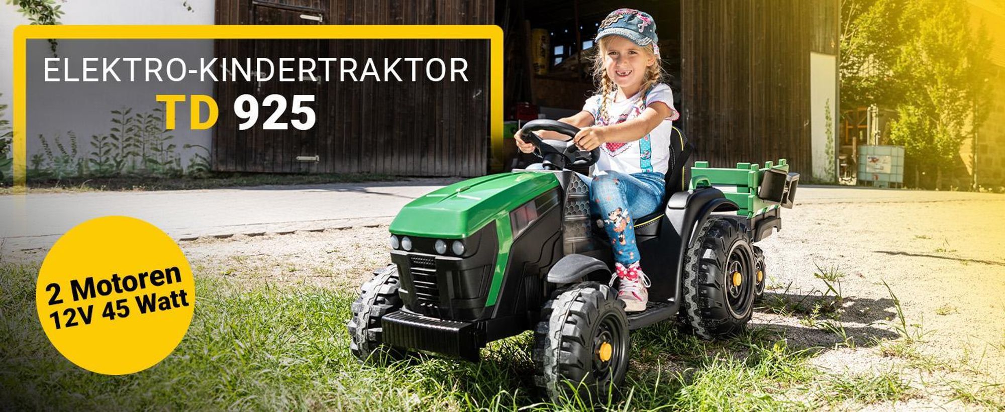Actionbikes Motors Traktor mit Anhänger | Kinder Elektrotraktor - Kindertraktor - Kinderauto elektrisch - Bulldog - Fernbedienung - ab 3 Jahre (Rot)