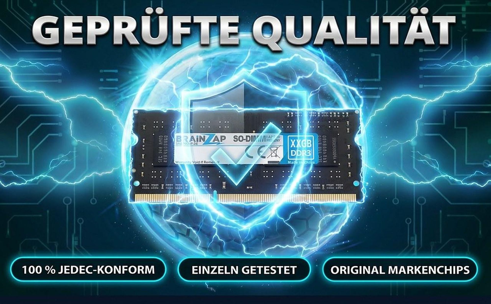 BRAINZAP 4GB DDR3 RAM SO-DIMM PC3L-12800S-11-13-B4 1Rx8 1600 MHz 1.35V CL11 Notebook Laptop Arbeitss