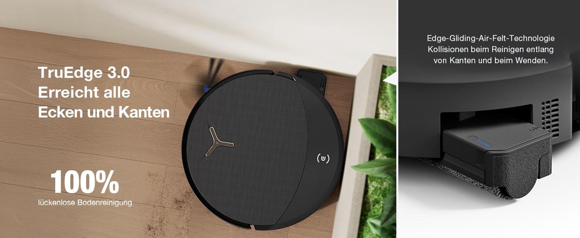 ECOVACS DEEBOT T90 PRO Omni 30.000Pa Saugroboter mit 2pcs Original-Reinigungslösung, Staubsauger Roboter mit Wischfunktion, Schwarz