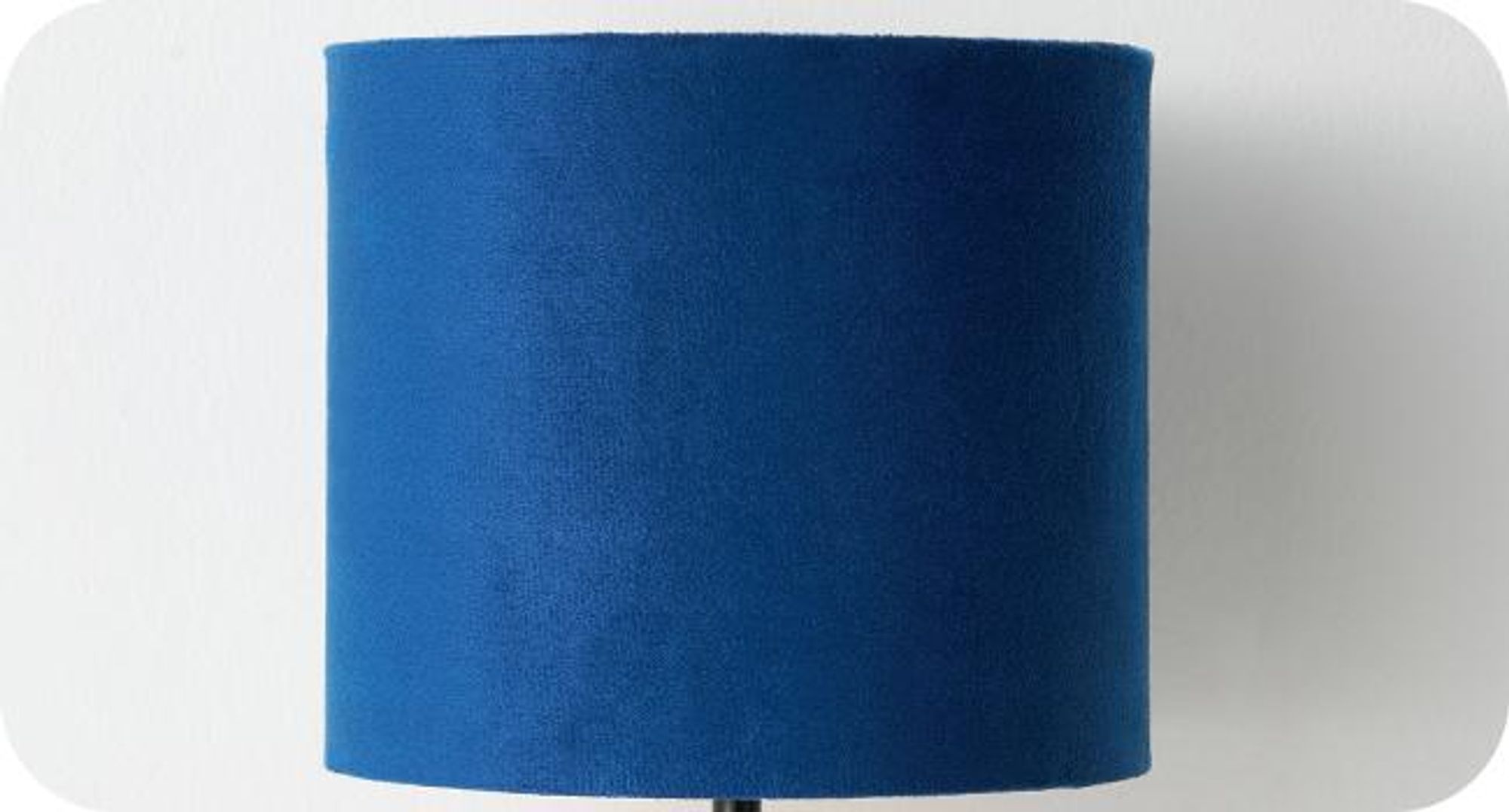 EDISHINE Nachttischlampe, Dunkelblau-Samt-Lampenschirm, inklusive 4W LED E14-Fassung, 2700K Warmweiß, schwarzer Metallsockel im Tropfen-Design