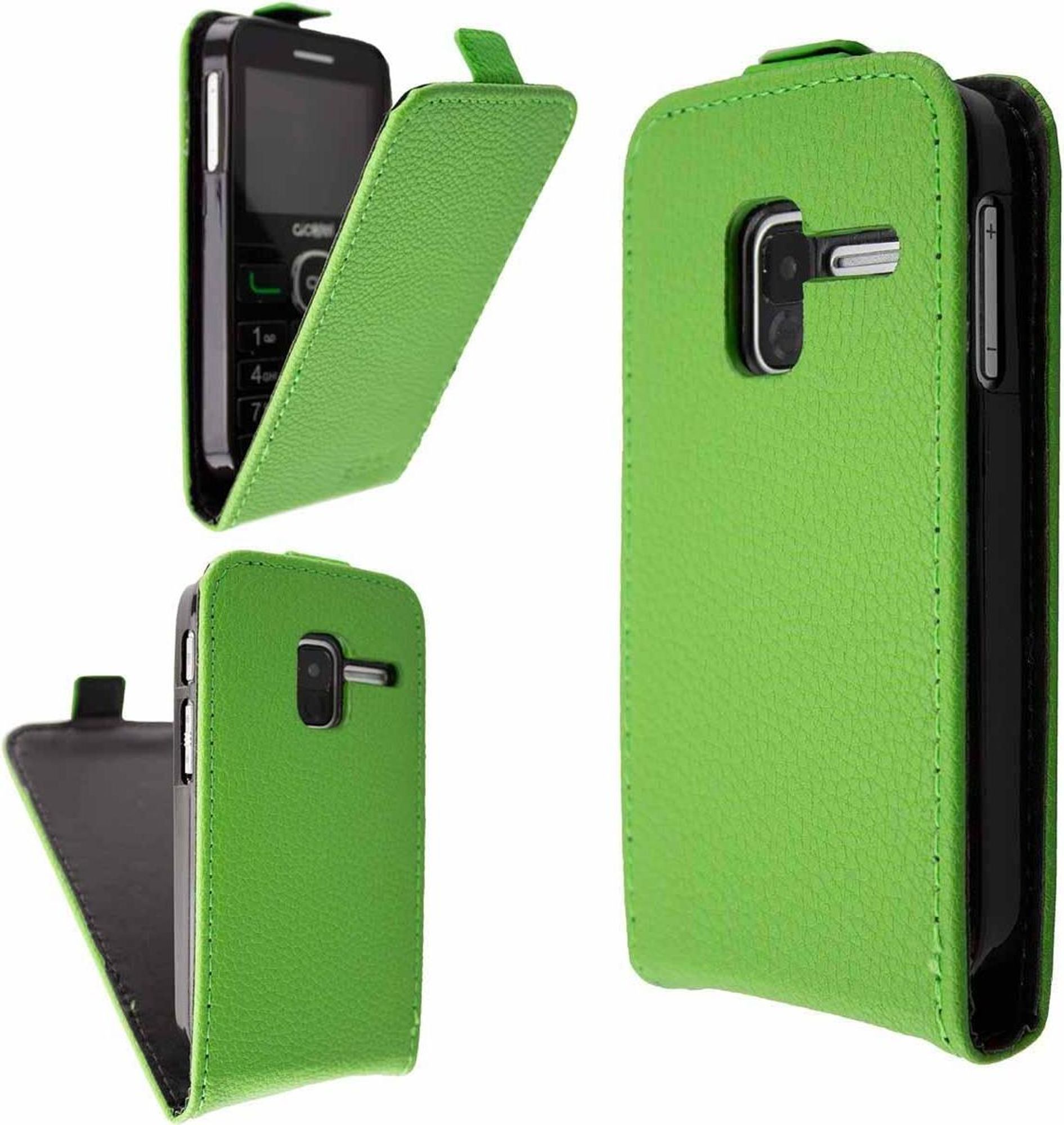 caseroxx Schutz Tasche Hülle Flip Cover kompatibel mit Alcatel 2008G, Smartphone Tasche Flip Cover in grün Bild 4