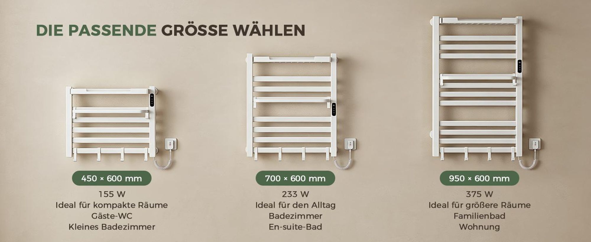 S'AFIELINA Handtuchheizkörper elektrisch mit Ablage 700×600 233W Weiß,Elektrischer Handtuchwärmer mit WLAN-App-Steuerung, Kohlefaser-Heizung