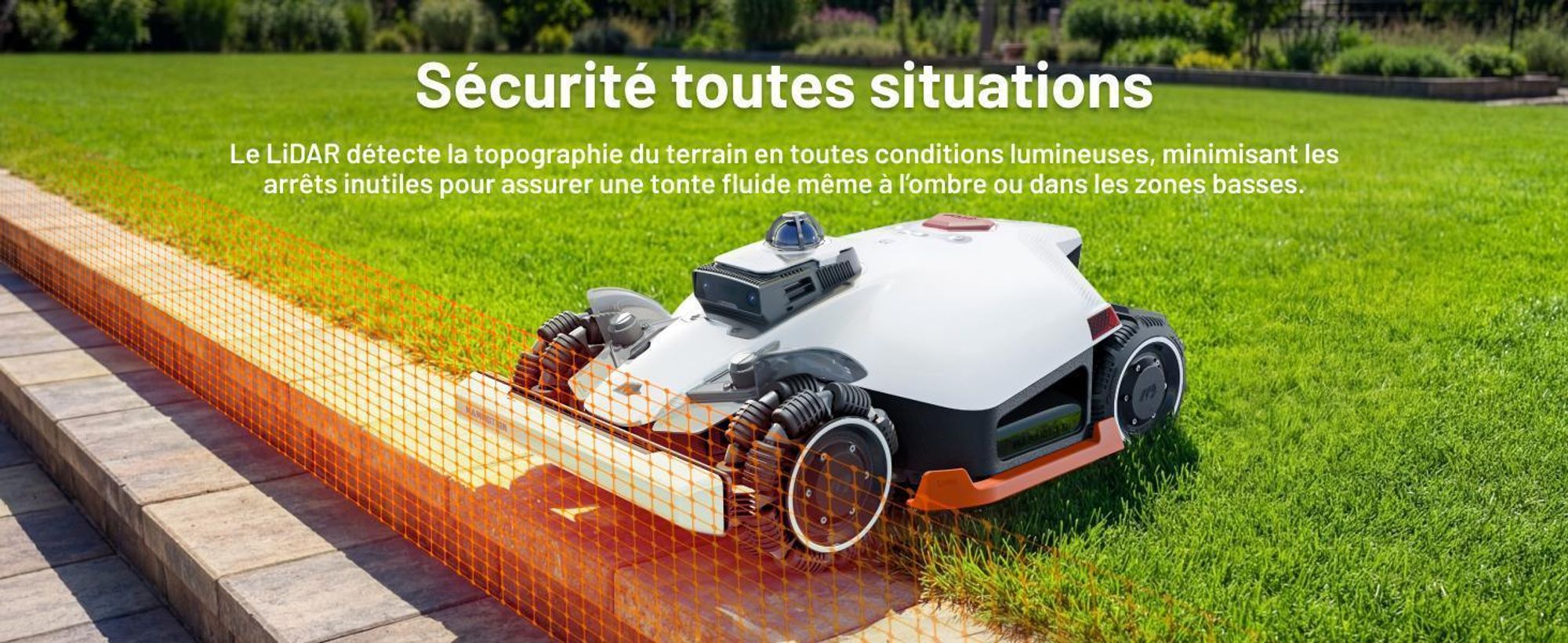 Robot tondeuse Mammotion LUBA 3 AWD 5000 avec garage et station de lavage, jusqu’à 5000 m², transmission intégrale, pente 80 %, cartographie-auto, app