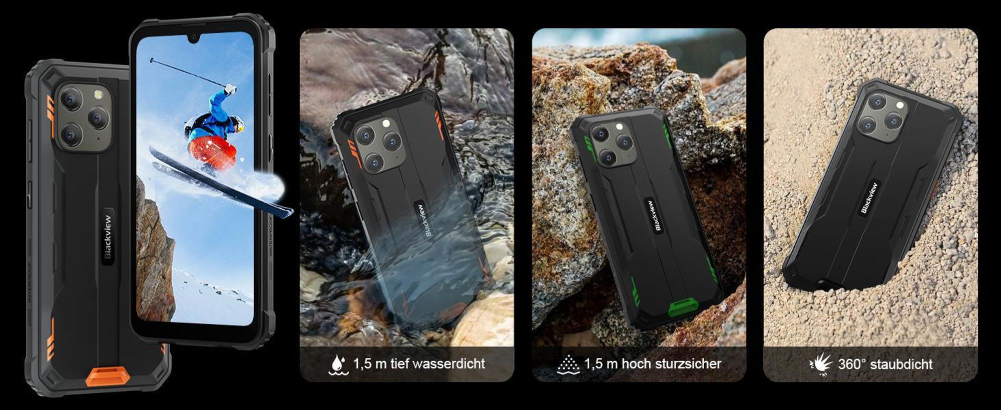 Blackview BV5300 Plus NFC Outdoor Smartphone Ohne Vertrag, 6,1 Zoll, 16GB+128GB, Helio Octa-Core, 6580mAh, Dual Nano-SIM, DokeOS 4.0