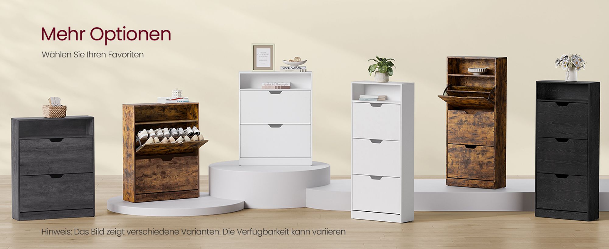 VASAGLE Schuhschrank 2 Klappen, Schuhregal, Schuhaufbewahrung, offenes Fach, Trennwand verstellbar, für 11-16 Paar Schuhe, Flur,24x80x102cm, nebelgrau