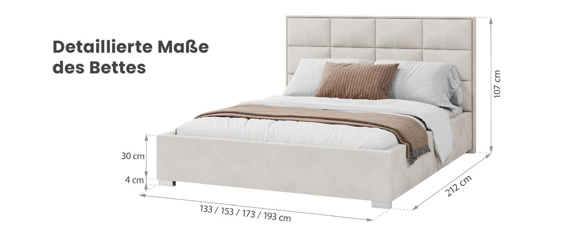 FDM Bett APOLLO Trinity 120x200 cm Polsterbett mit Lattenrost aus Metall Bettkasten Stauraumbett Samt türkis