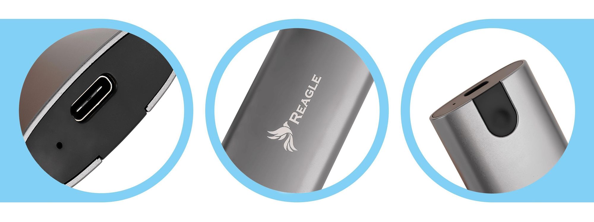 REAGLE NVME SATA PCIe M.2 SSD-Gehäuse USB-C 3.1 M2 Adapter Buchsen