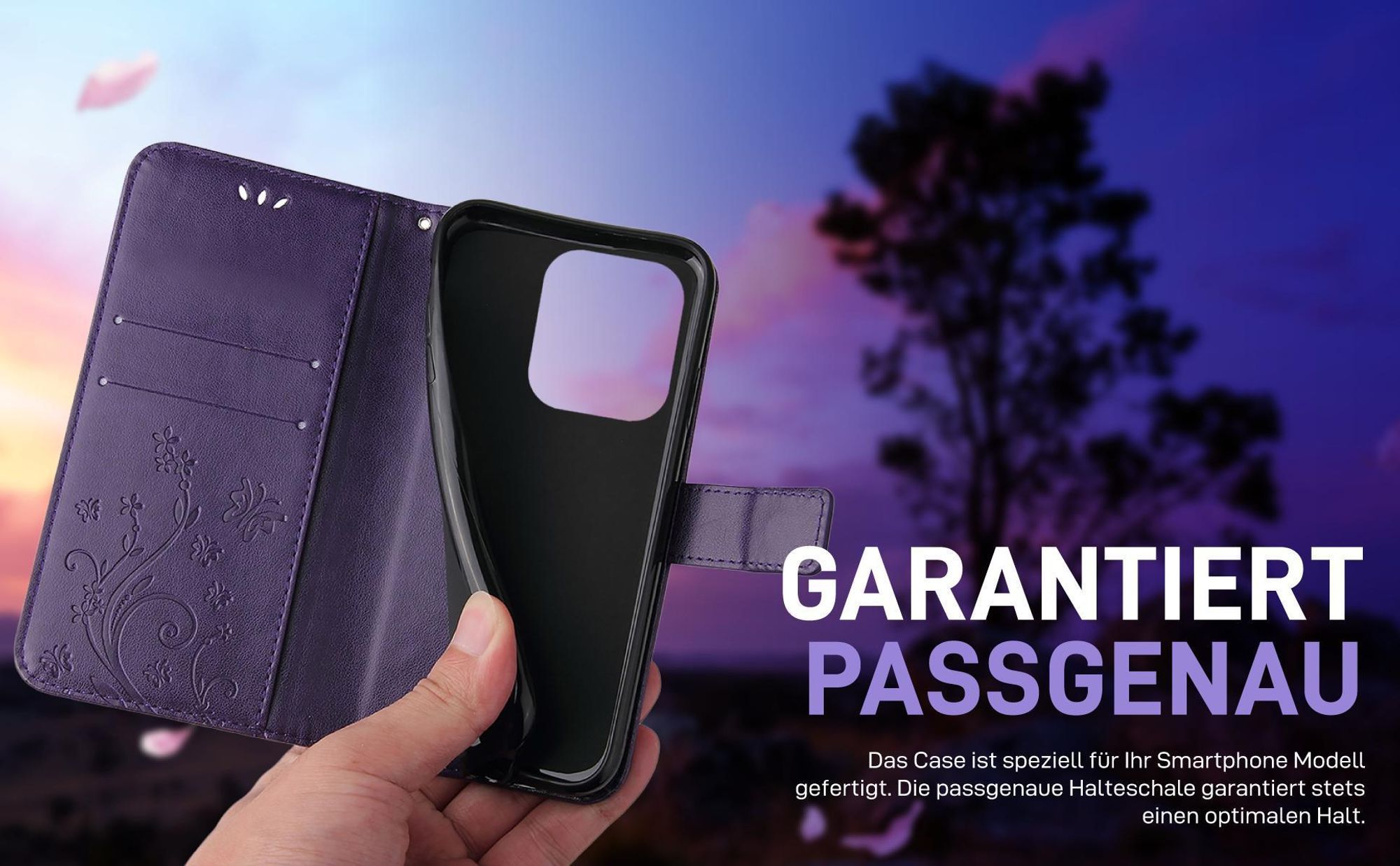 Violette Klapphülle für Xiaomi Redmi 15C mit präziser Passform und sicherem Halt