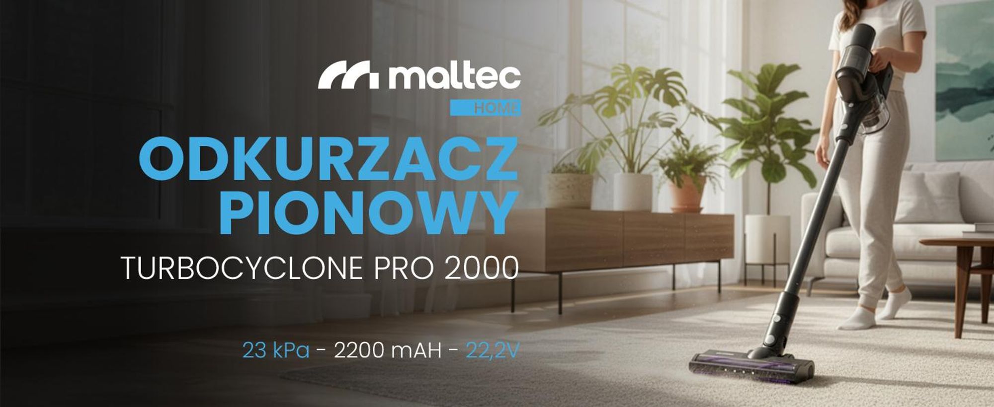 Odkurzacz bezprzewodowy bezworkowy z elektroszczotką