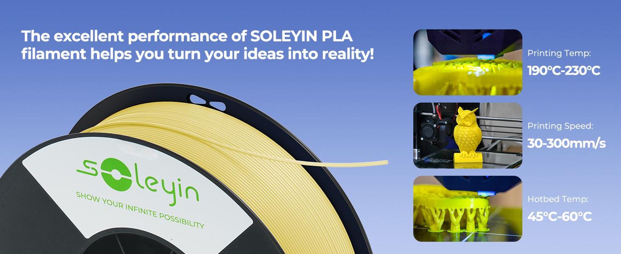 Creality Soleyin PLA Filament 1.75mm Weiß, 3D Drucker Filament 1kg 30-300mm/s, für die meisten 3D-Drucker Creality Ender-3 K1 K1C K2 plus Hi