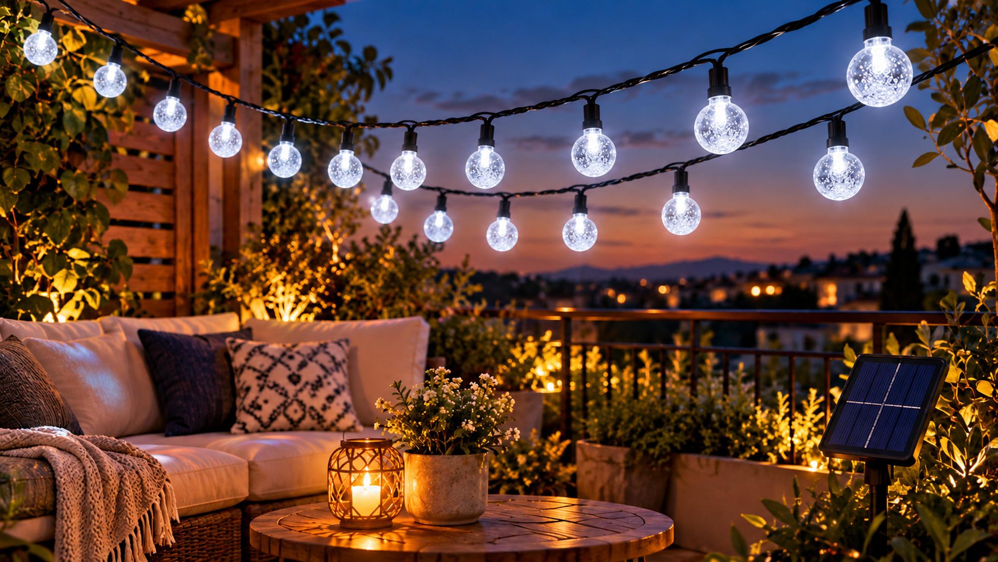5M Lichterkette Außen Solar Glühbirnen LED Lichterketten, Innen Außen Weihnachten Beleuchtung Outdoor Garten Deko, Weiß