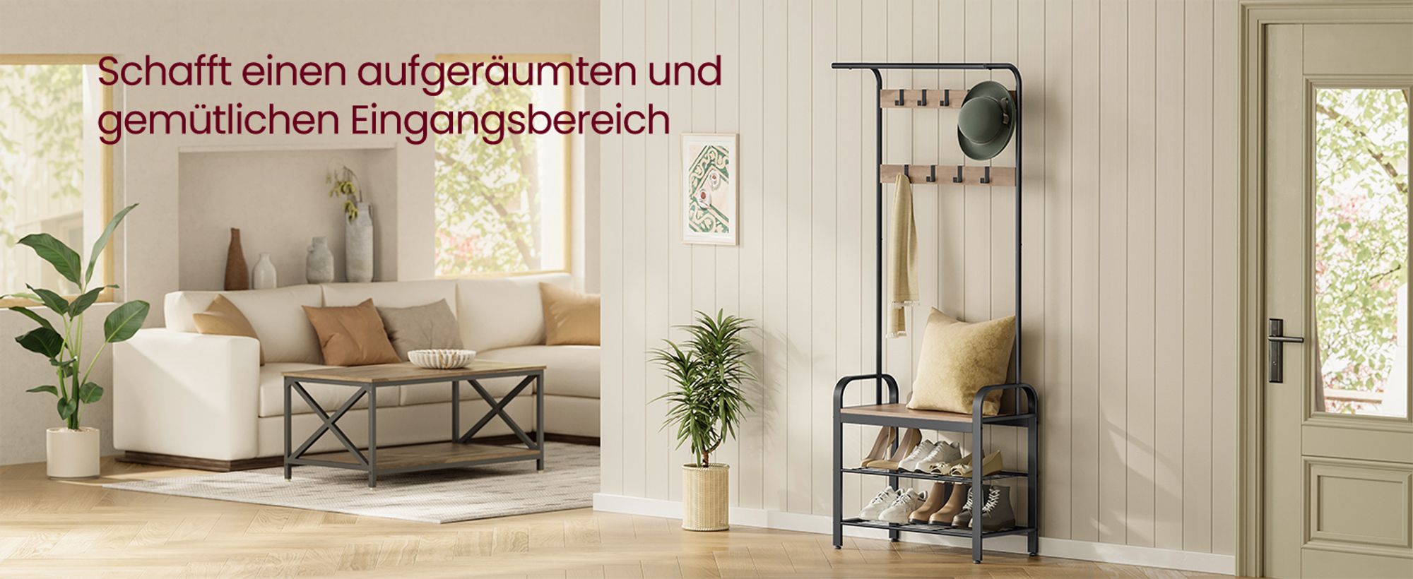 Schafft einen aufgeräumten und gemütlichen Eingangsbereich
