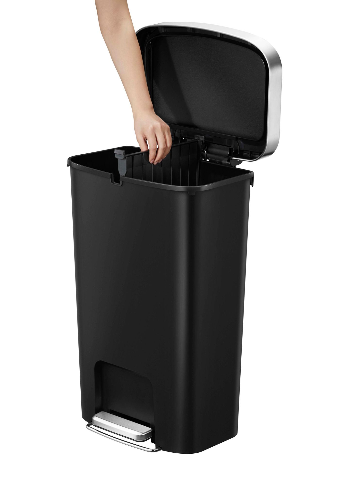 EKO - Hana 1 kosz pedałowy 2x25 litrów - Plastik - Czarny