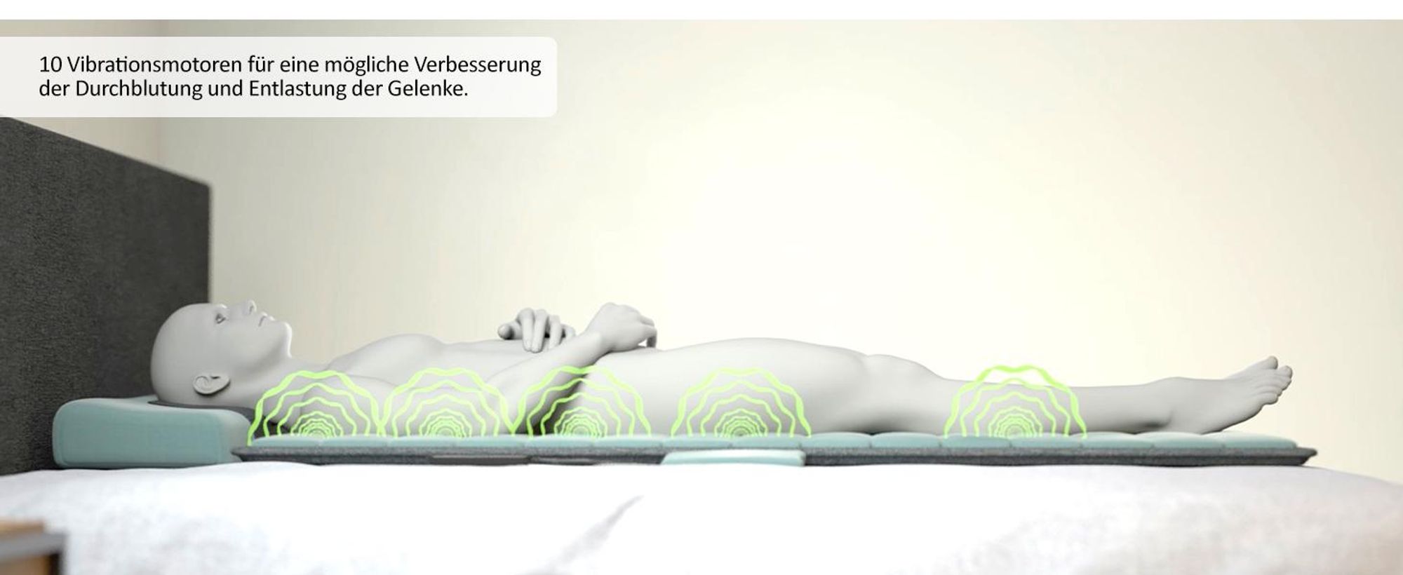 AJIEQAQ Premium Ganzkörper Massagematte mit Wärmefunktion, 10 Vibrationsmotoren & Shiatsu Nackenmassage, Elektrische Massageauflage, 190x65 cm