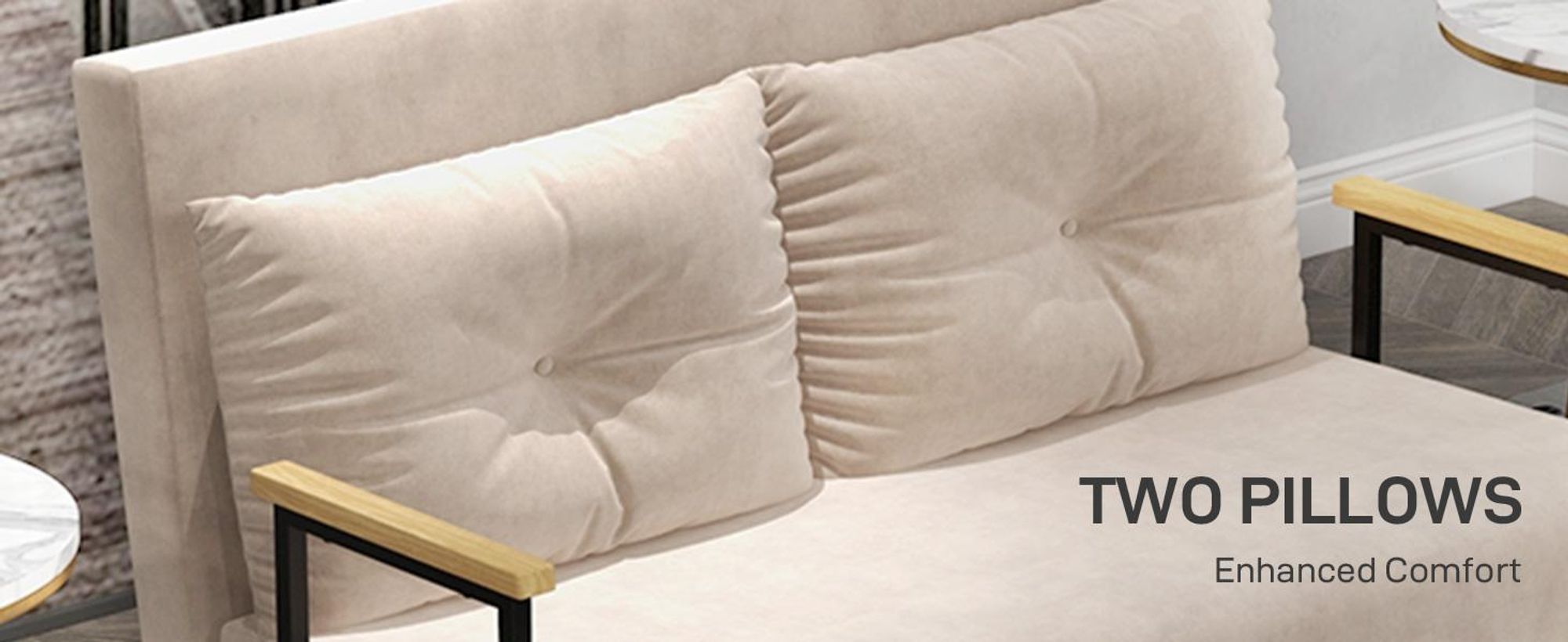 Sofa rozkładana HOMCOM 4 w 1, 2-osobowa sofa z funkcją spania, 183 x 98,5 cm, rozkładana sofa z 5-poziomową regulacją oparcia, poduszką lędźwiową i aksamitnym wykończeniem do salonu, beżowa