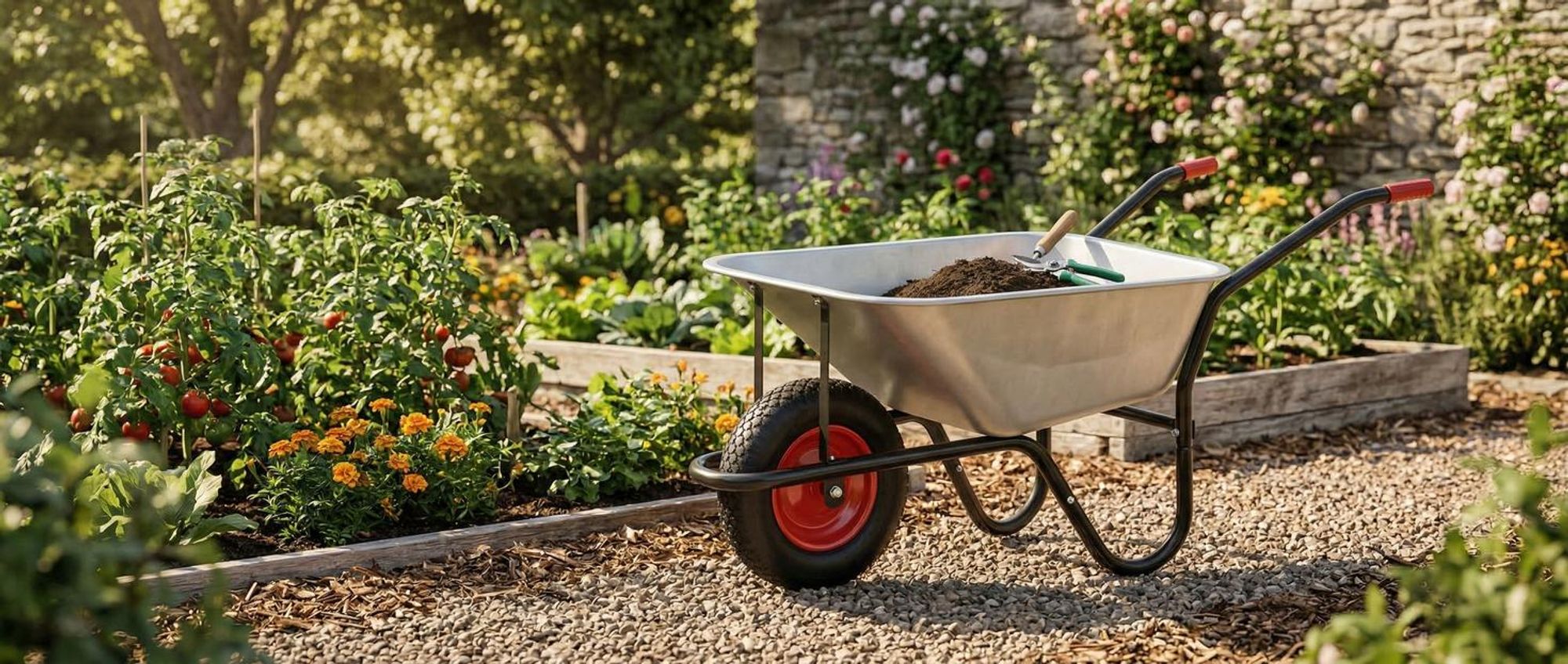 tectake Schubkarre 100L verzinkte Stahlwanne 250kg Tragkraft robuste Konstruktion mit Muldenstützbügel Gartenkarre Bauschubkarre