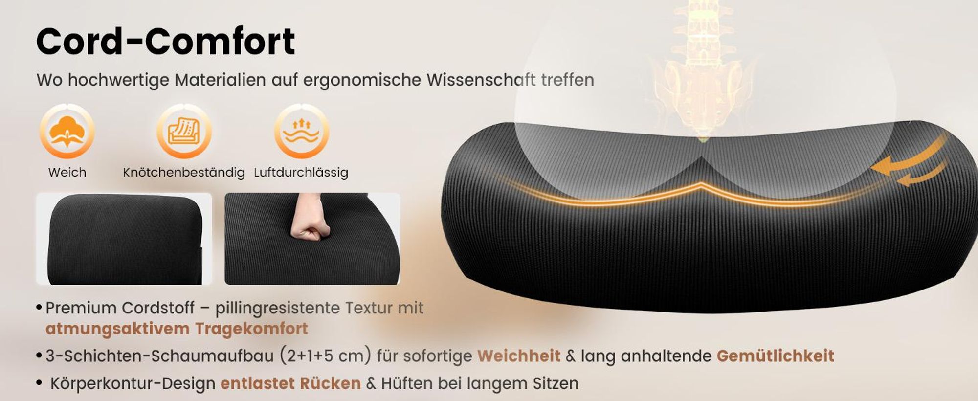 COMHOMA Loungesessel Sessel Relaxsessel Ohrensessel modern, Polsterstuhl mit Metallbeinen, Einzelsofa für Wohnzimmer/Schlafzimmer/Garten, Schwarz