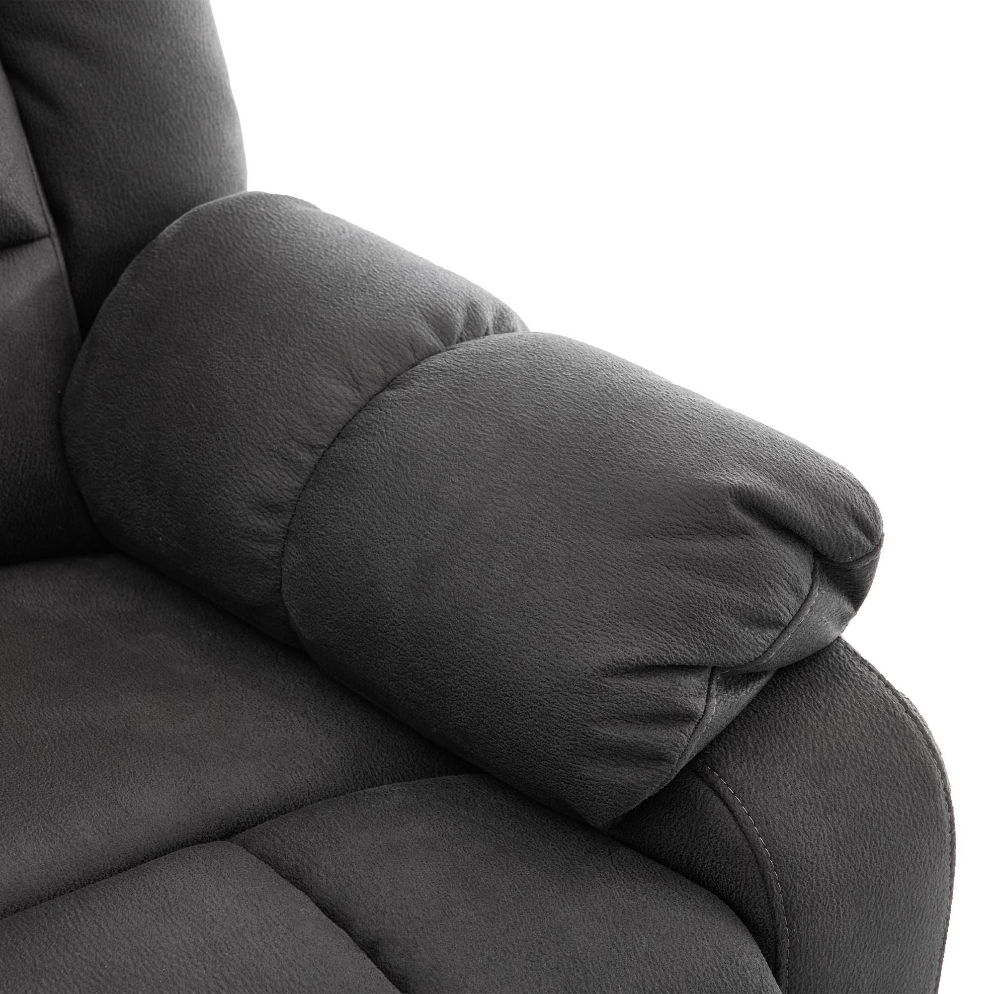 Merax Massagesessel, Elektrischer Fernsehsessel mit Massagefunktion, Wärmefunktion, Liegefunktion, Fußstütze, Seitentaschen, Getränkehalter, USB, Grau