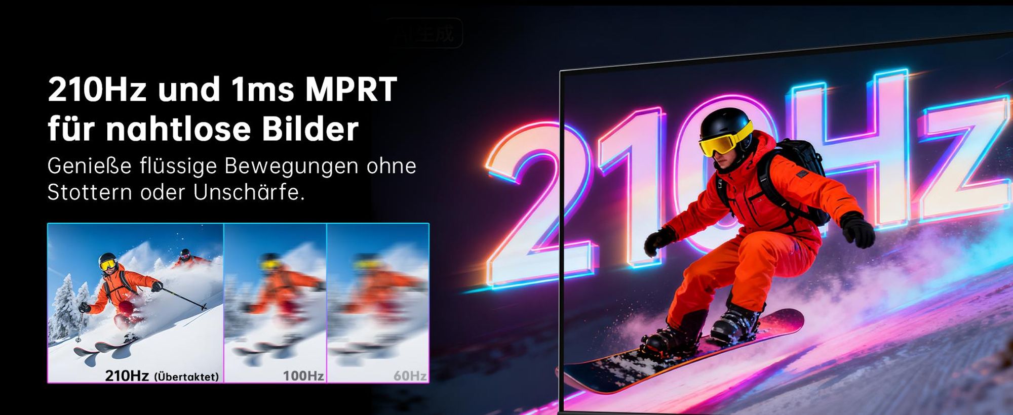 KTC H27T7P-2 27 Zoll Gaming Monitor WQHD 2560×1440 Fast IPS 210Hz 1ms HDR400 FreeSync G-Sync höhenverstellbar