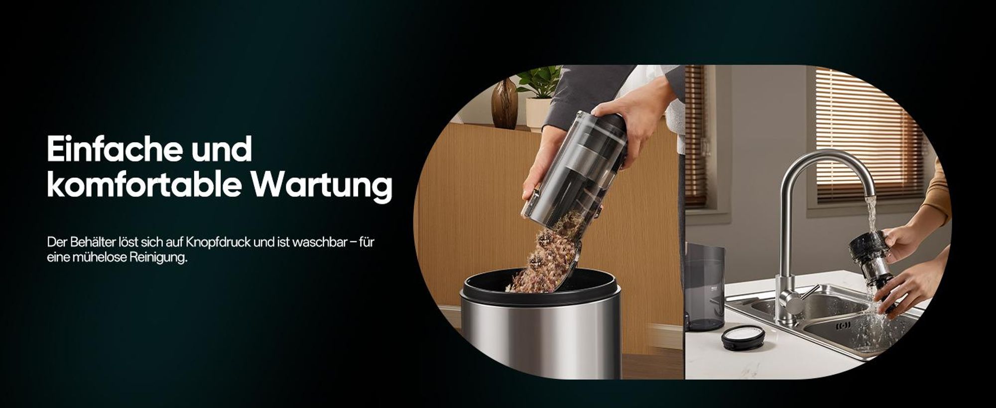 Vactidy V15 MAX Akku Staubsauger mit Wischfunktion, 76KPa/ 600W/65Min Staubsauger Kabellos, Knickrohr, Wandladestation, GreenEye
