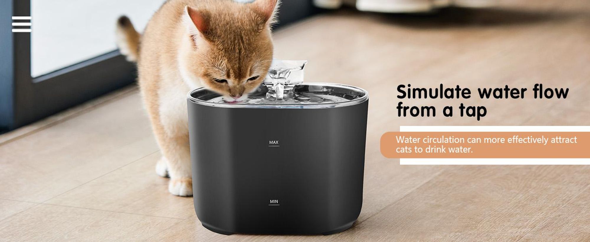 Katzenbrunnen, Trinkbrunnen für Katzen, 2.2L Haustierbrunnen, Automatischer Wasserspender für Katzen & Hunde, Leise