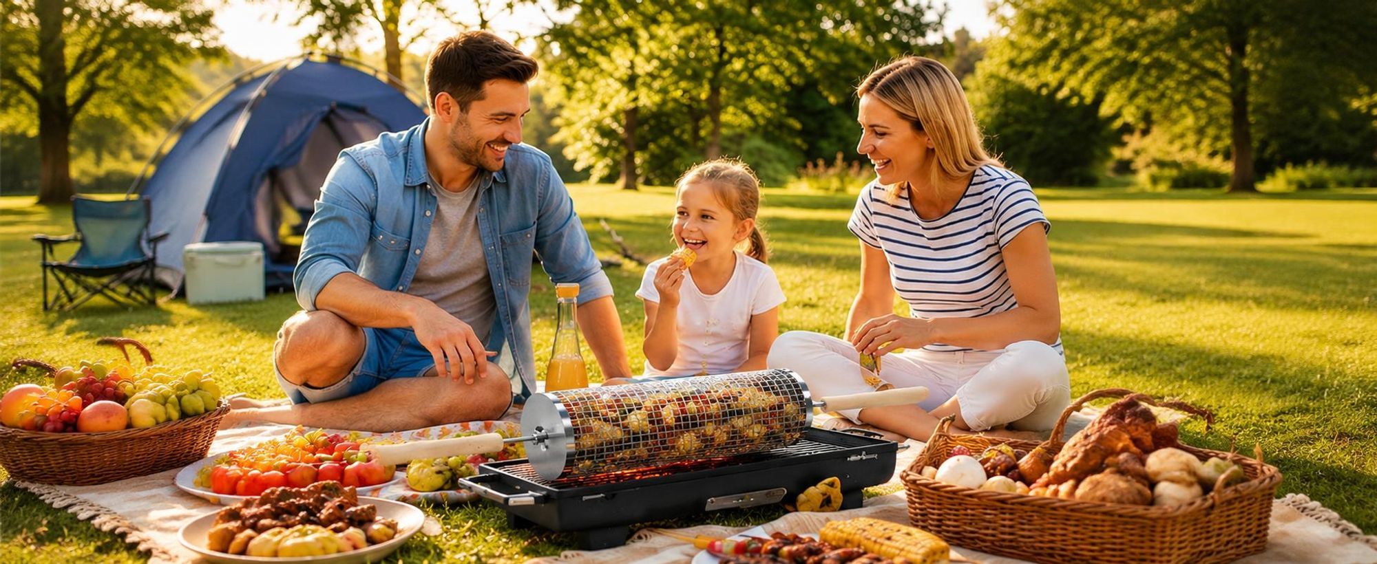 Nestbar Rollender Grillkorb,Abnehmbarer Wärmedämmung Holzgriff,Edelstahl 304,24x10cm,für Gasgrill,Elektro und Holzkohle Grill,für Camping,Gril,Outdoor
